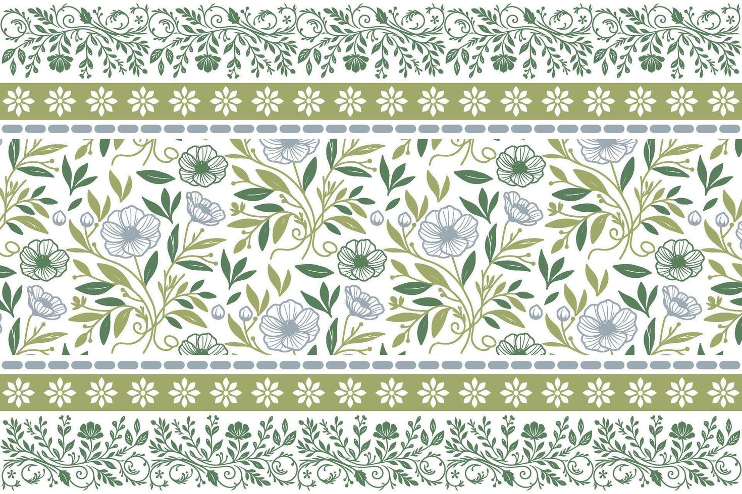 structured floral outline with artistic border edges crafted for gift wrap production, fashion fabric patterns, and table cloth printing vector