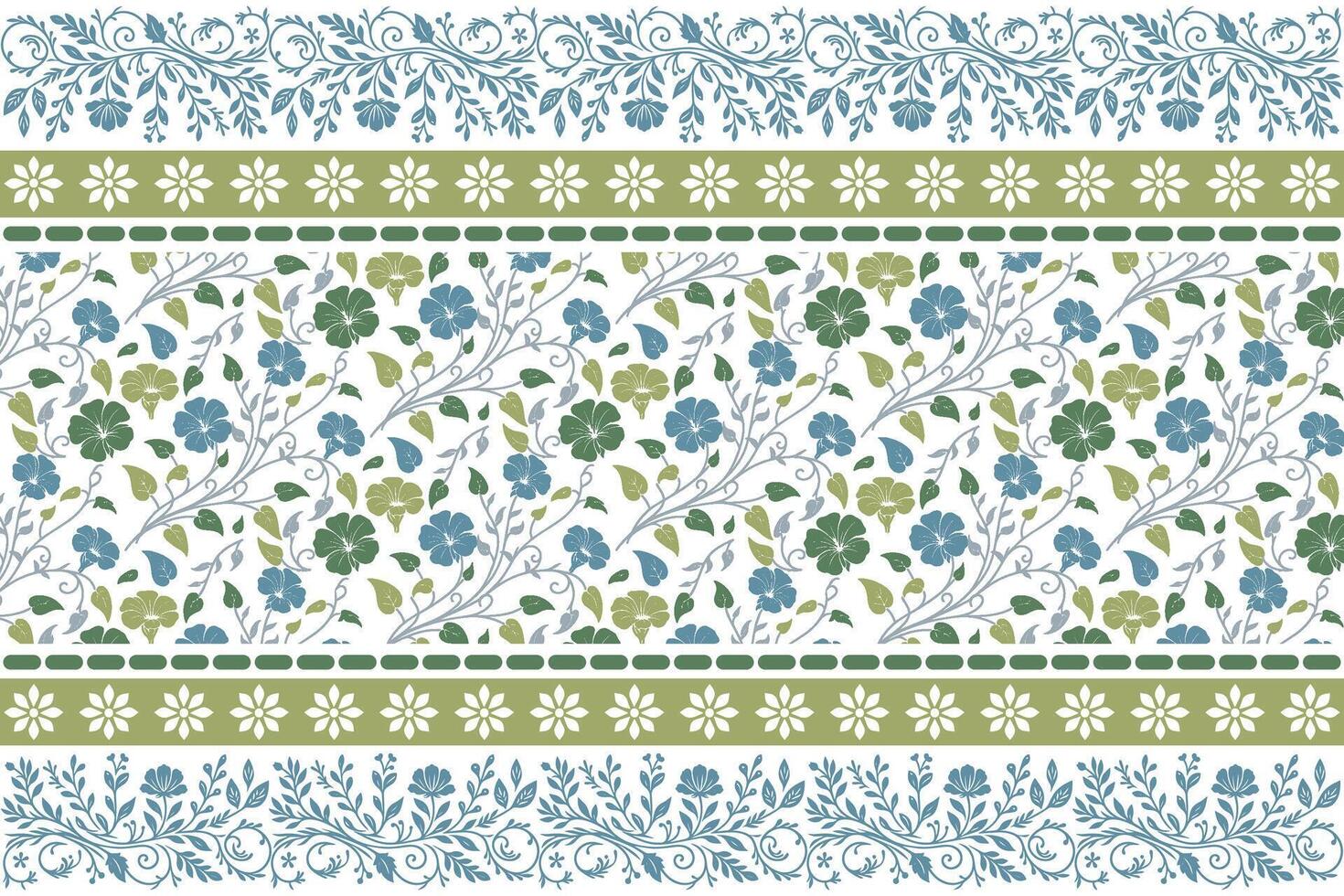 natural floral line sketch placed inside a balanced border layout crafted for pillowcases, fashion wear fabric, and wrapping paper vector