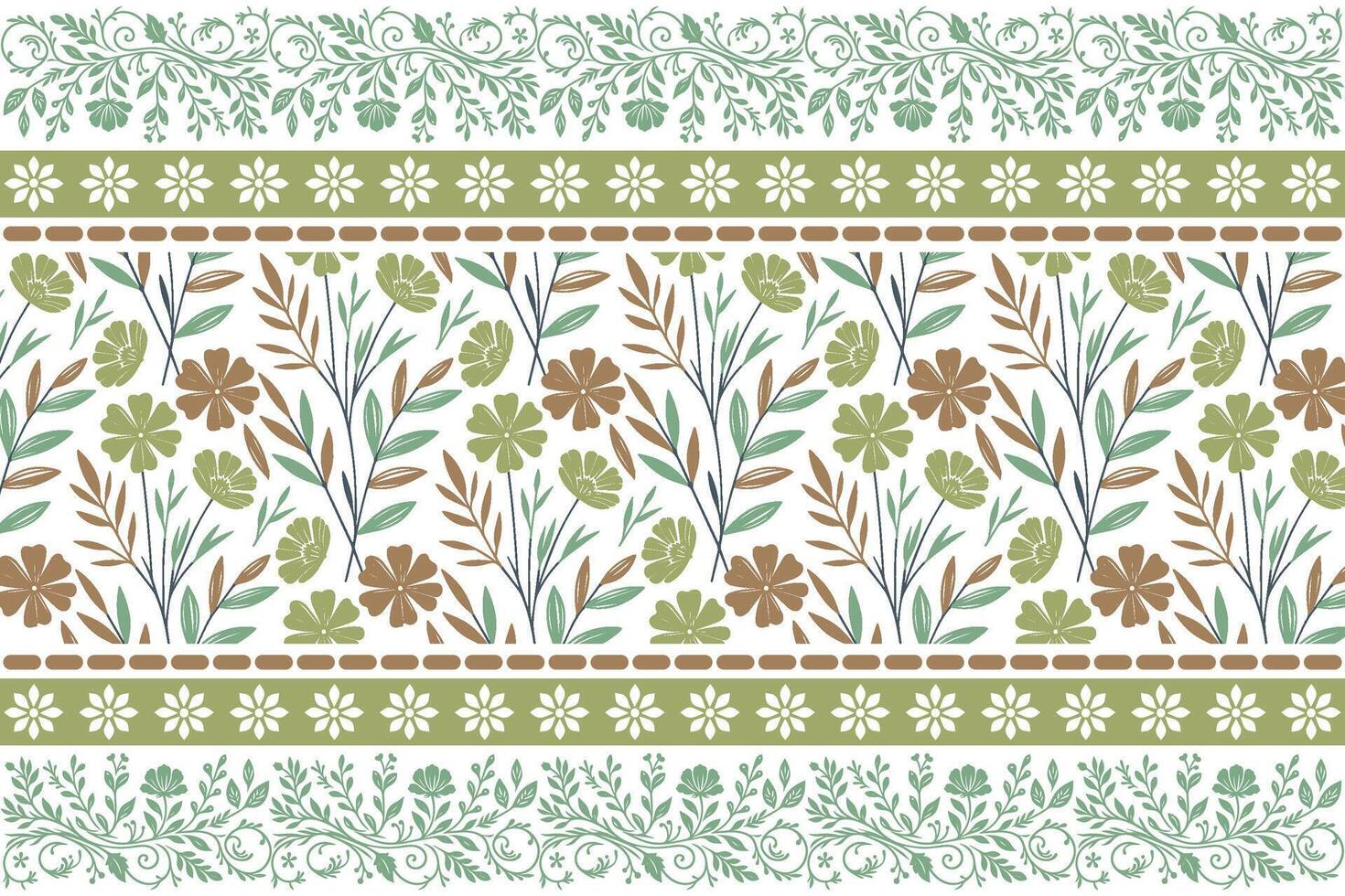 artistic border and floral pattern with sketch drawn rose accents created for pillow covers, tablecloth prints, and clothing products vector
