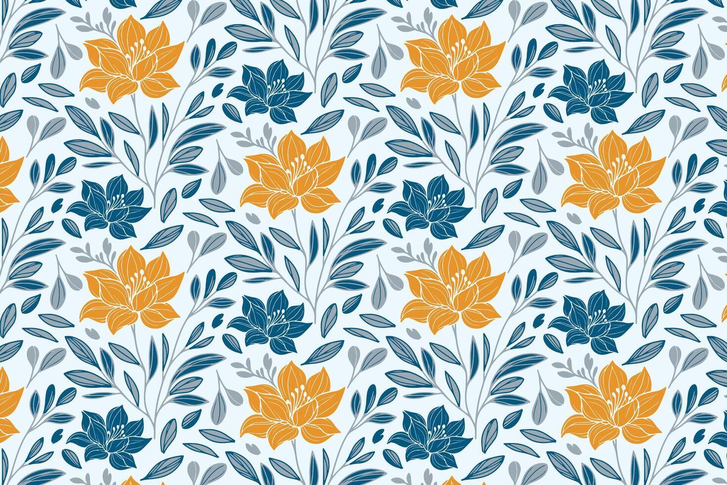 soft floral pattern with decorative botanical repetition featuring sketched cotton elements for wrapping paper, table covers, and printed pillow fabric vector