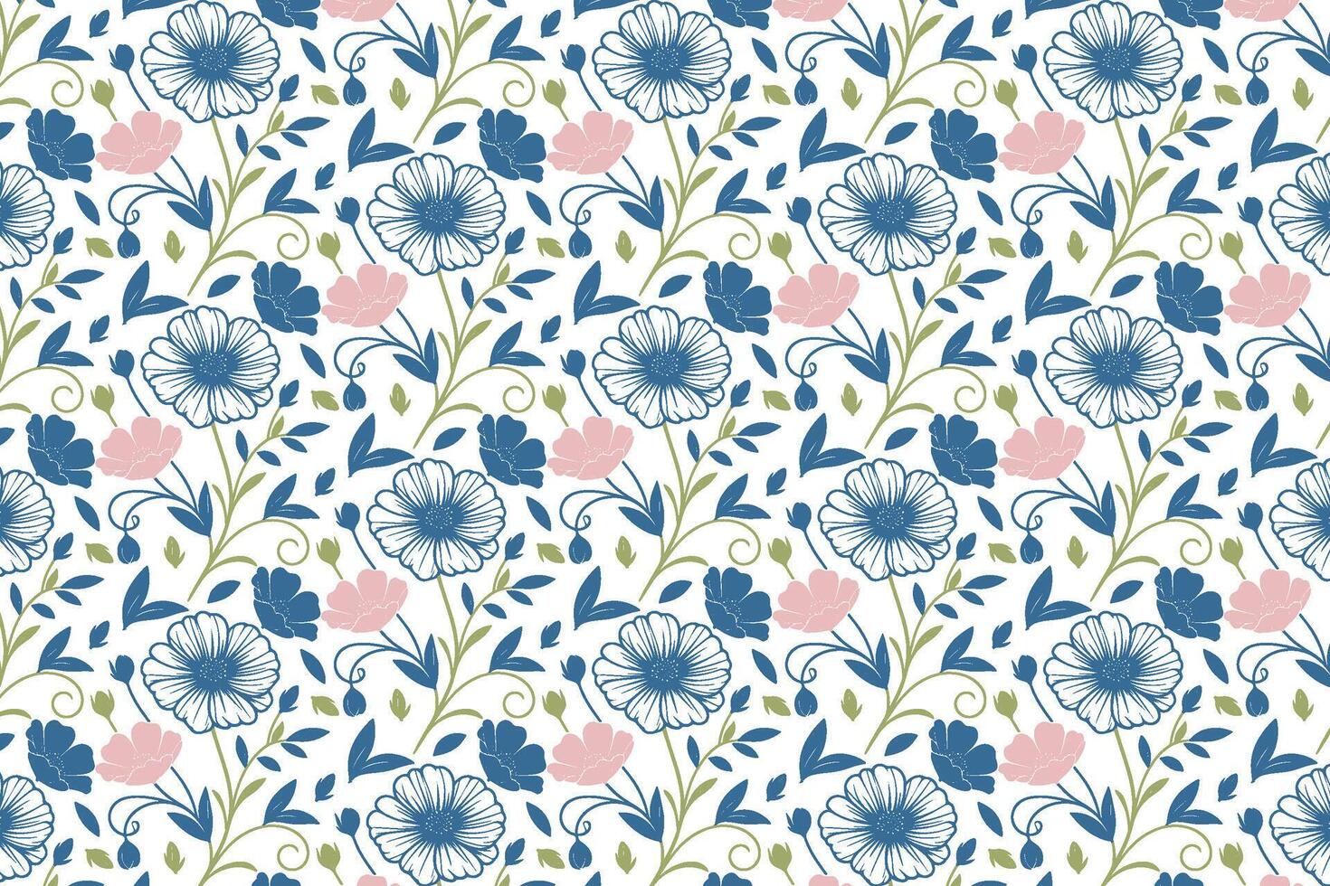 creative one line drawing floral pattern perfect for abstract textile design home interiors and fashion packaging vector