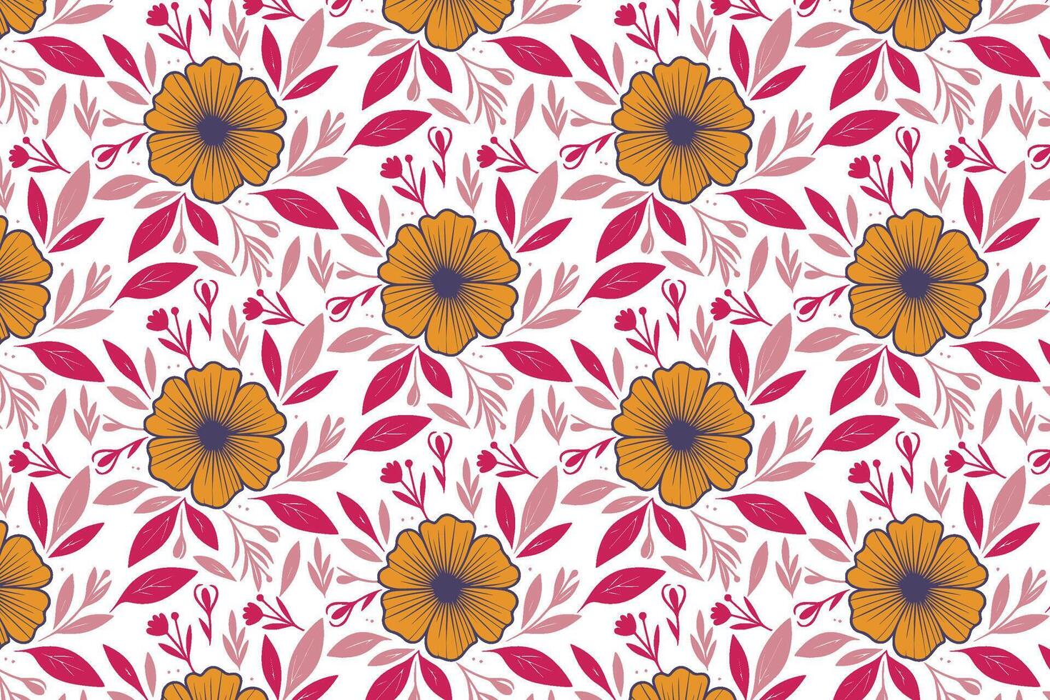 hand drawn flower outlines in single line format for use in trendy bedsheet fabric kitchen textile and packaging vector