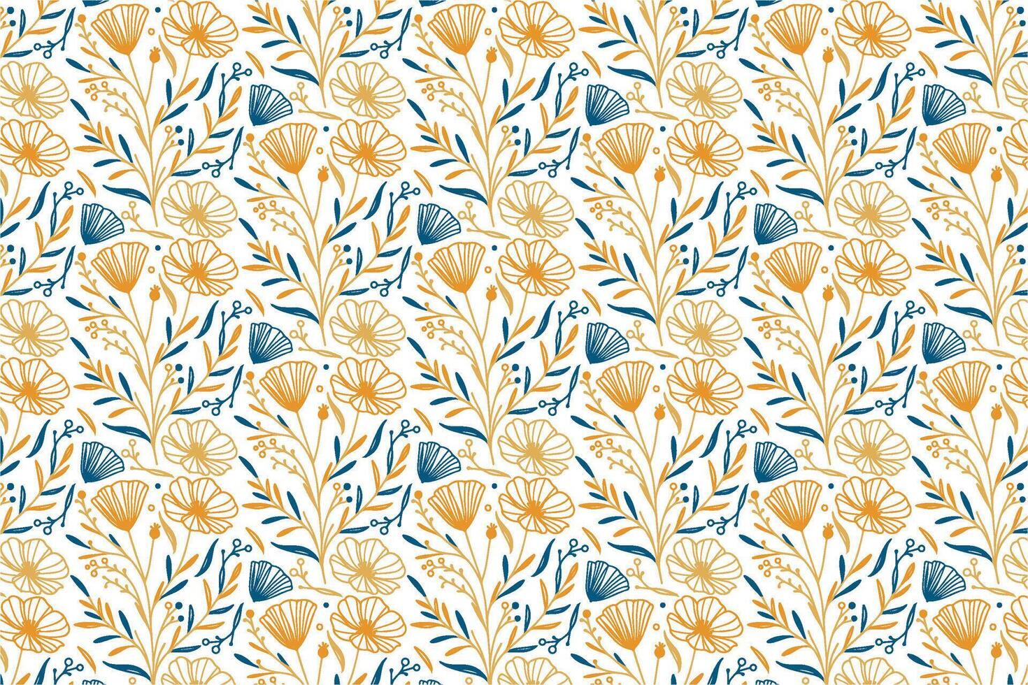 minimal floral line art pattern featuring hand drawn flower sketches ideal for stylish bedsheet covers pillow covers and home textile products vector