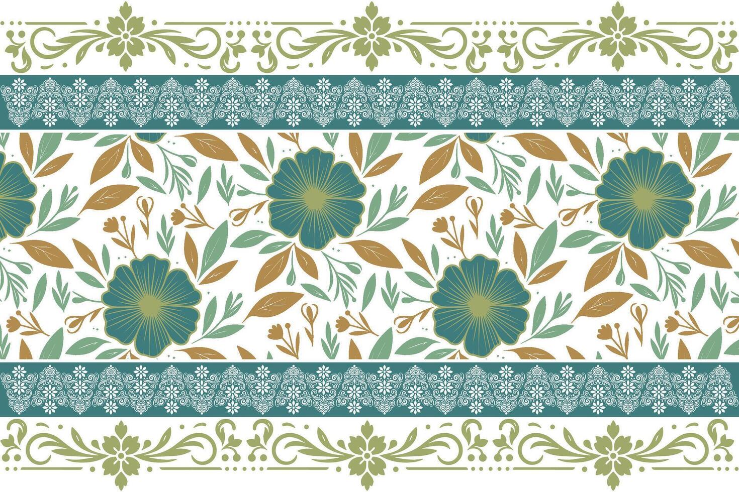 minimalist floral border design with continuous line rose illustrations for textile design, fashion printing, and home furnishing products vector