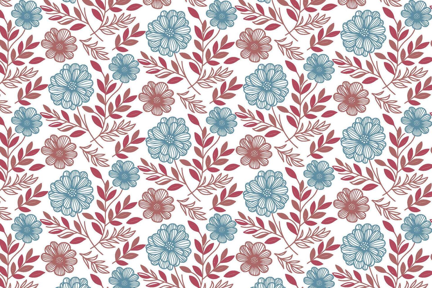 continuous botanical flower sketch design perfect for fabric decoration fashion print kitchen linen and modern packaging design vector