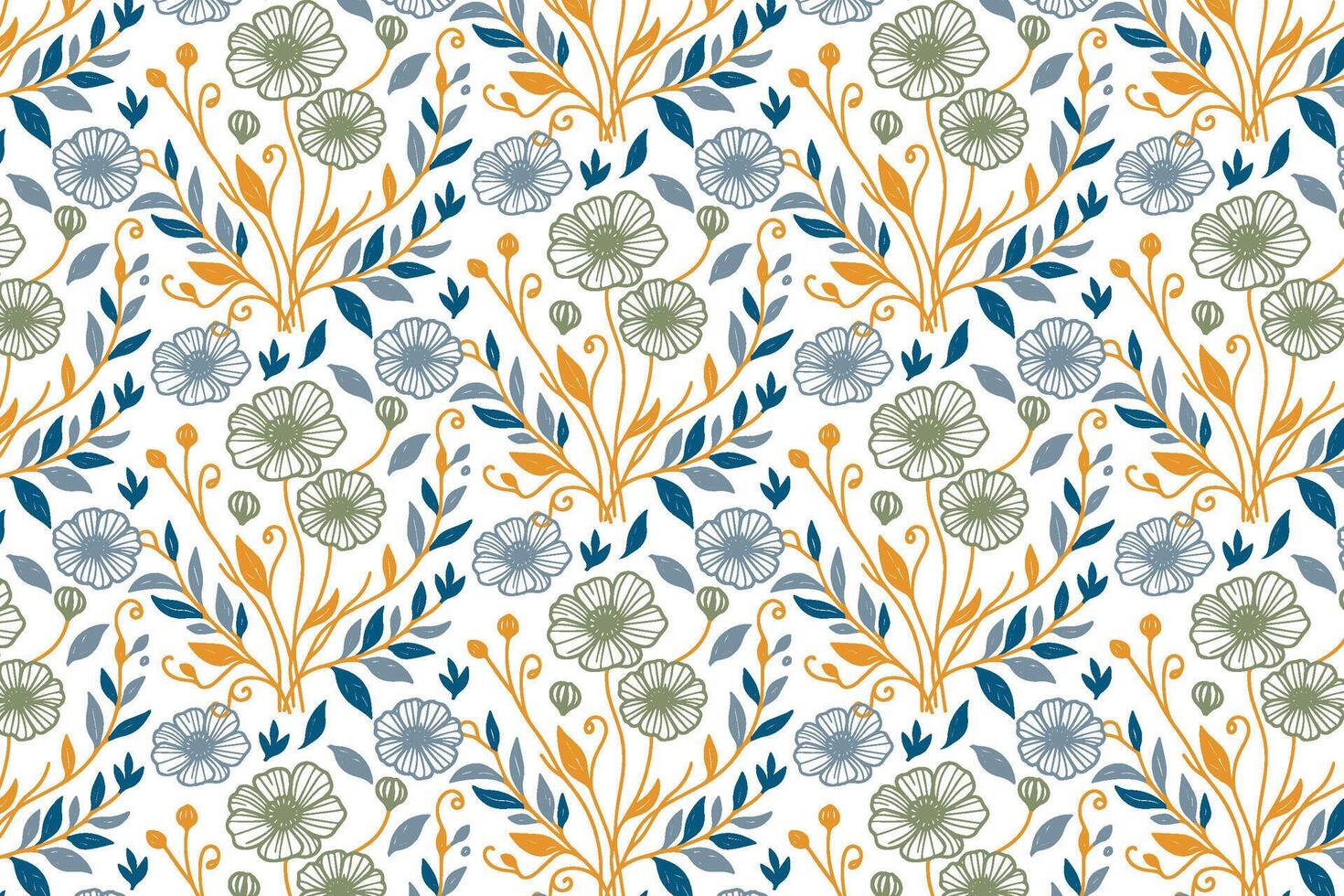 hand drawn flower and leaf outlines crafted in one line sketch style ideal for decorative fabrics kitchen linen and trendy fashion products vector
