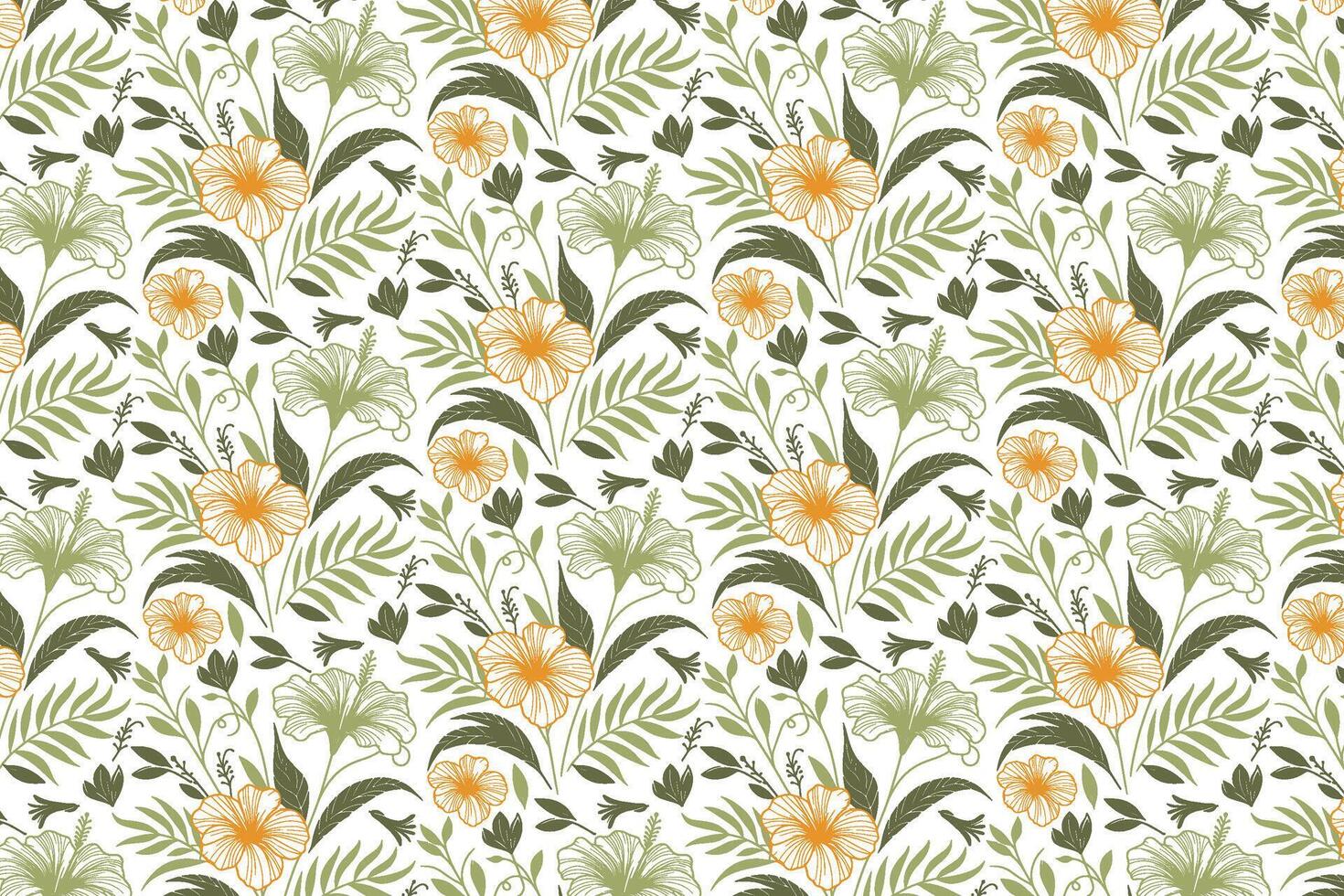 single line floral pattern with elegant continuous outlines perfect for modern textile printing wrapping paper packaging and fashion fabric design vector