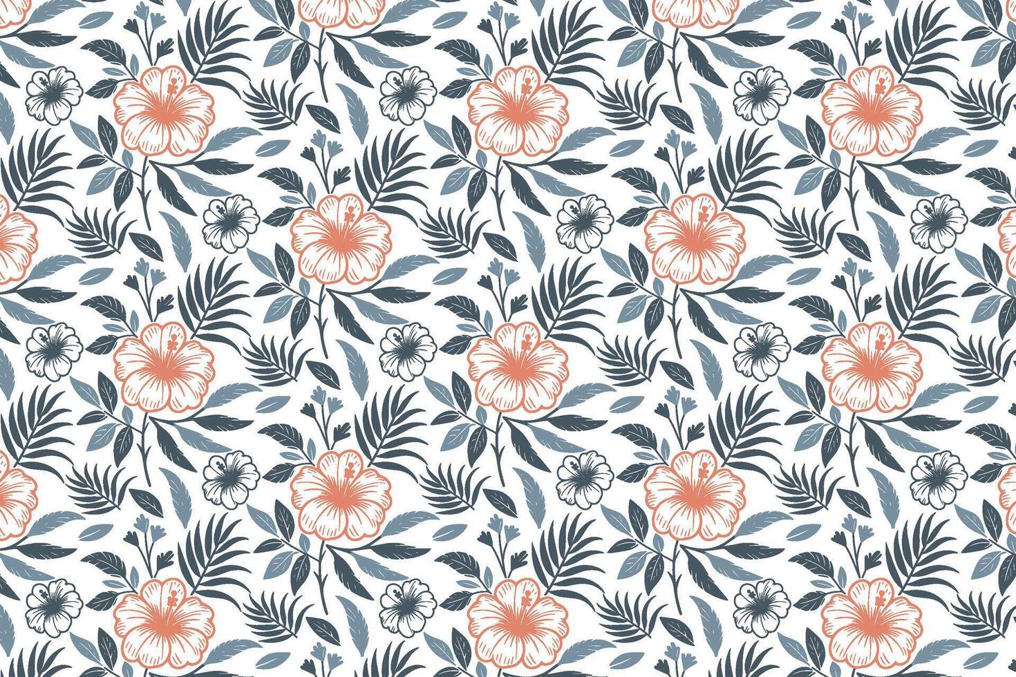 one line floral drawing with abstract sketch style petals ideal for fabric production pillow decor kitchen linen and modern wrapping vector