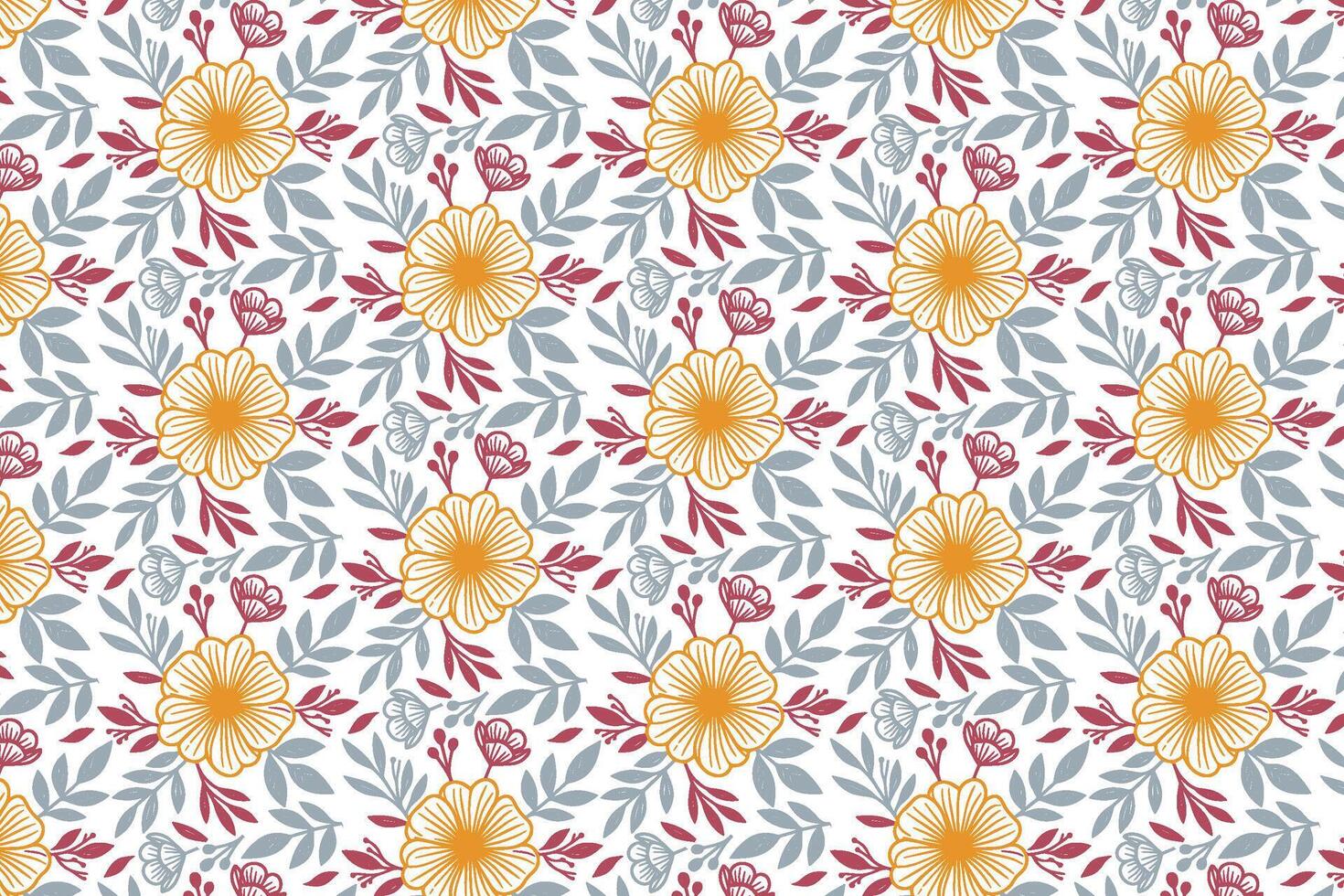 single stroke botanical flower pattern created for stylish textile printing pillow cover decoration fashion wraps and kitchen wear design vector
