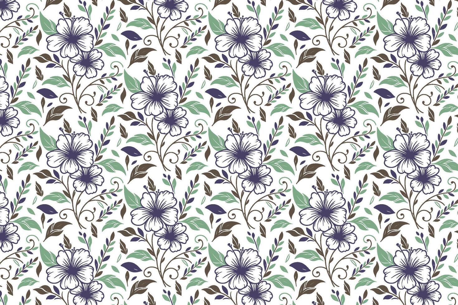 trendy botanical flower line pattern created with minimal sketch strokes for textile design projects pillowcase decor and wrapping packaging use vector