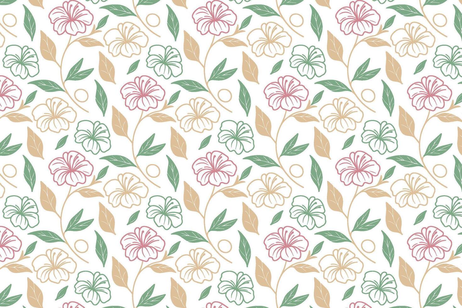 floral line art composition with repetitive rose and leaf outlines designed for stylish fabric use kitchen textile production and elegant packaging visuals vector