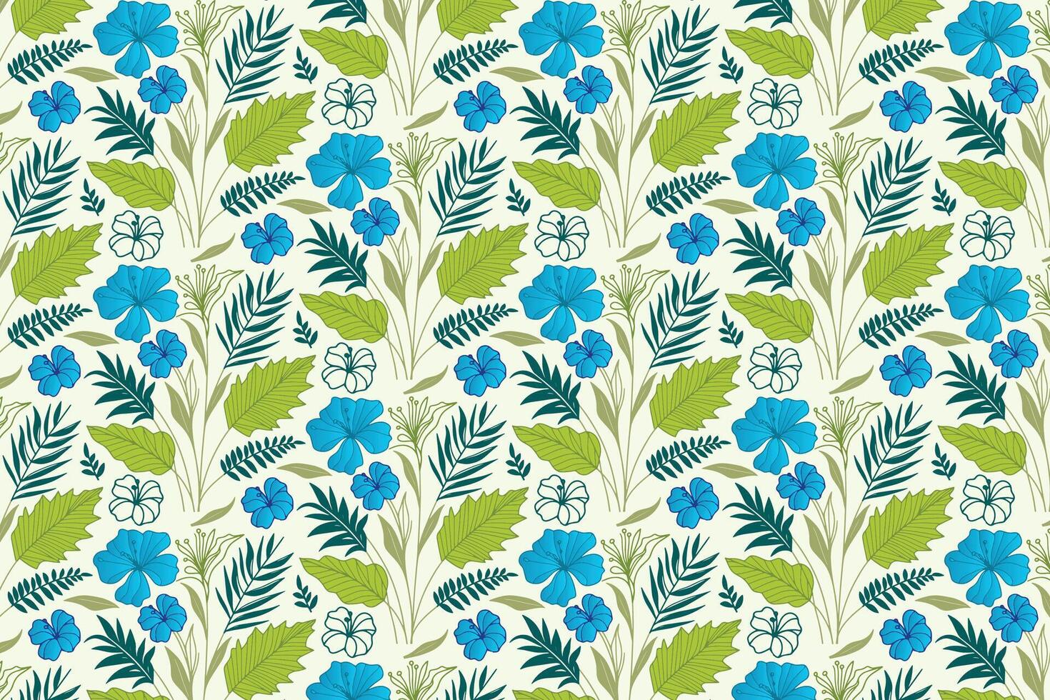 one line flower pattern with repetition of cotton blossoms and elegant leaf designs for packaging, table top textiles, and clothing vector