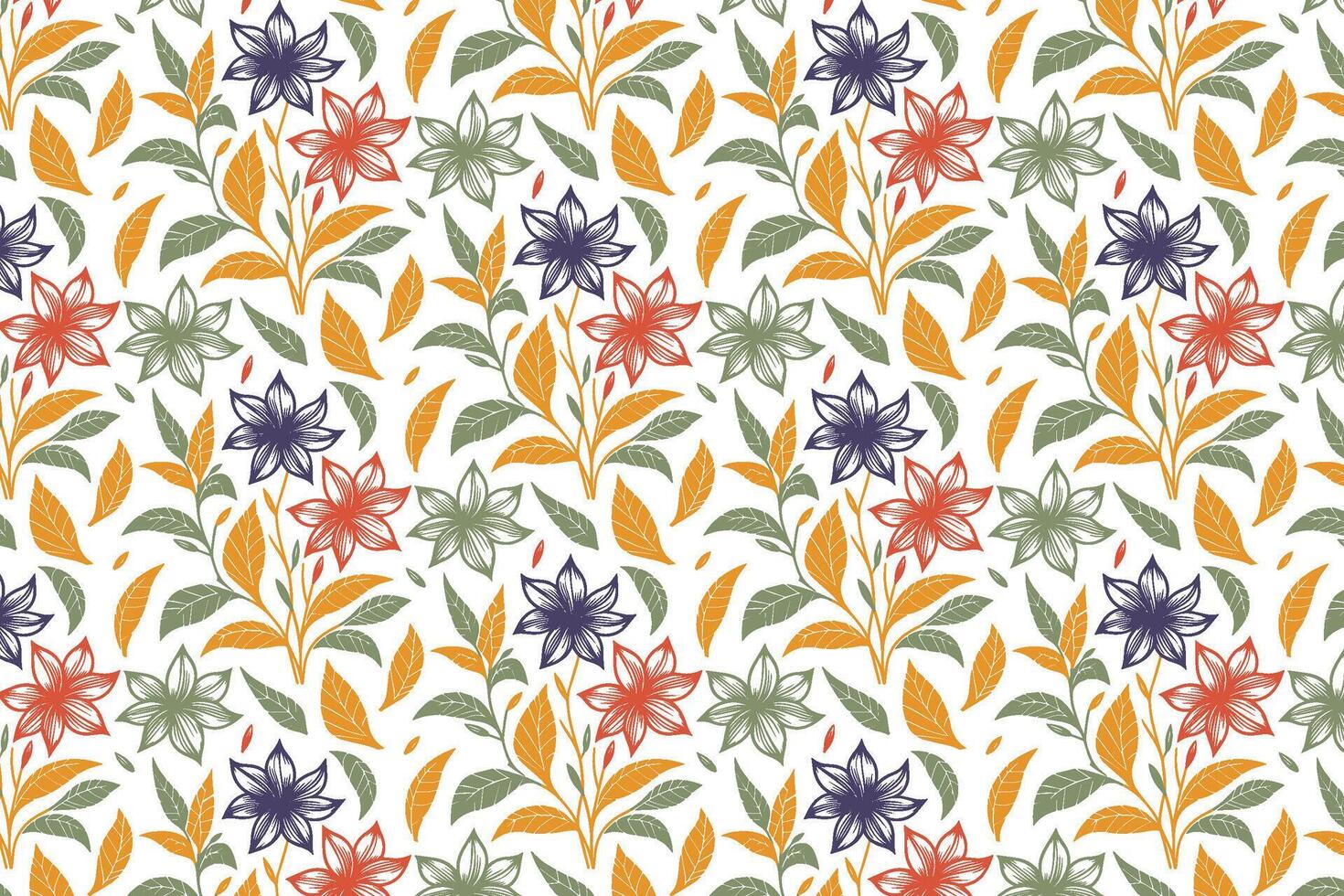 detailed one line floral pattern with hand drawn style perfect for bedsheet fabric pillowcases wrapping designs and modern fashion textiles vector