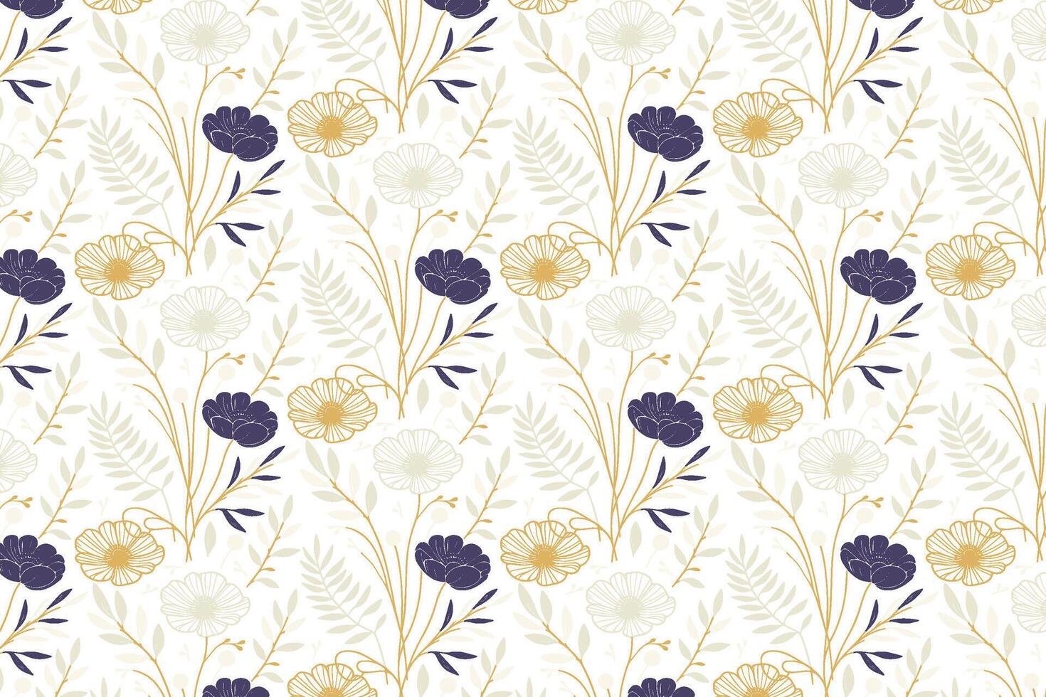 modern botanical floral line pattern crafted with single stroke technique for use in fashion textile production wallpaper design and packaging items vector