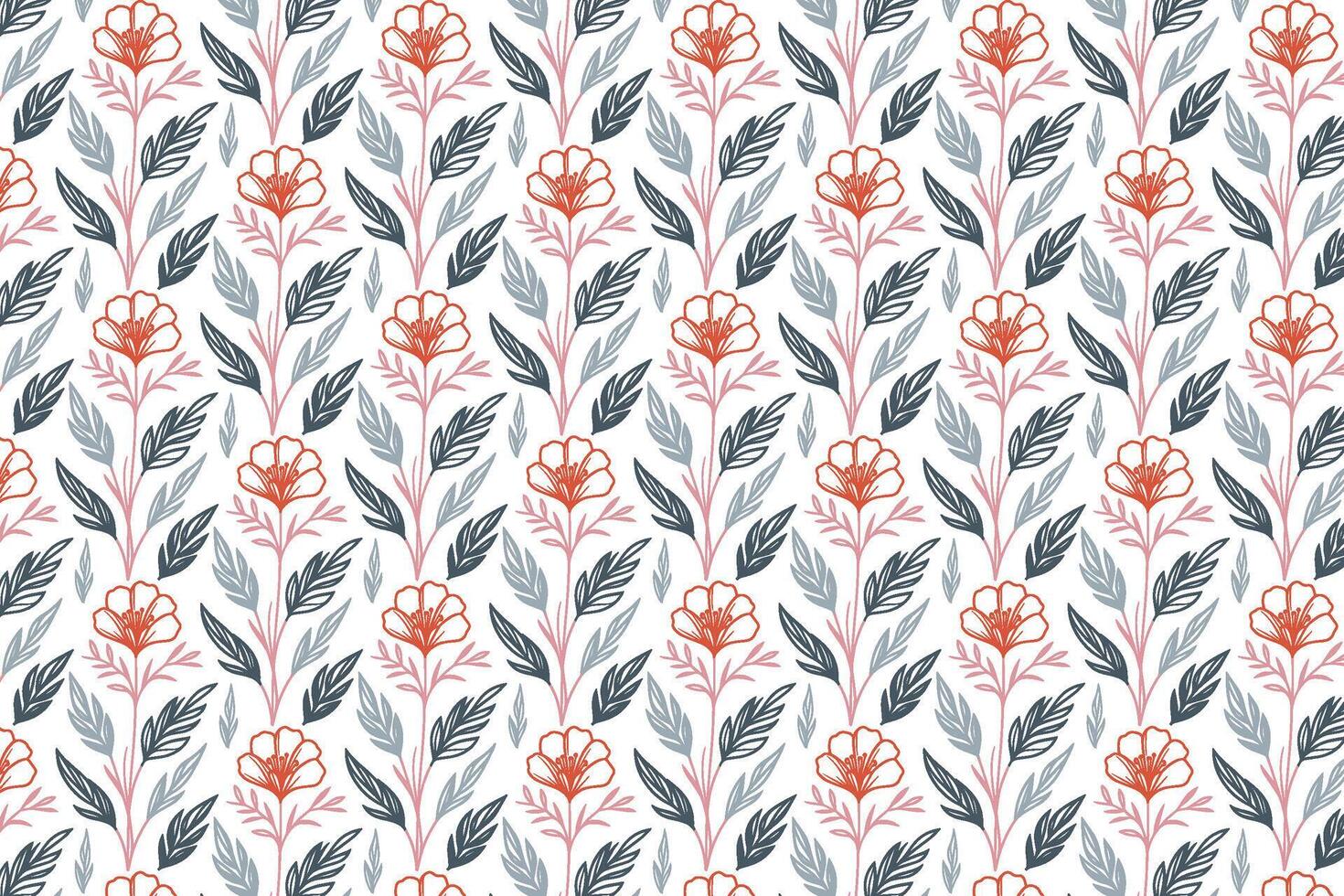 stylish flower sketch in a minimalist one line pattern for textile design packaging products and modern interior fashion vector
