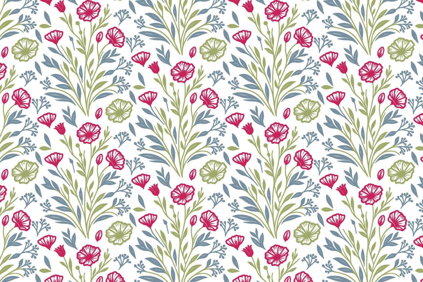 Floral pattern design for textiles vector