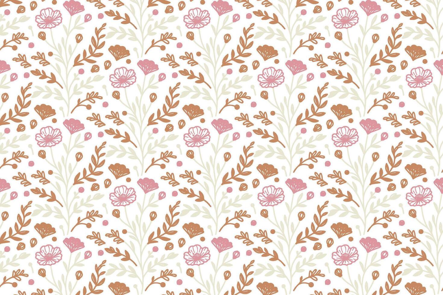 continuous floral sketch pattern with minimalist design approach ideal for modern textile use fashion wraps pillow covers and decor printing vector