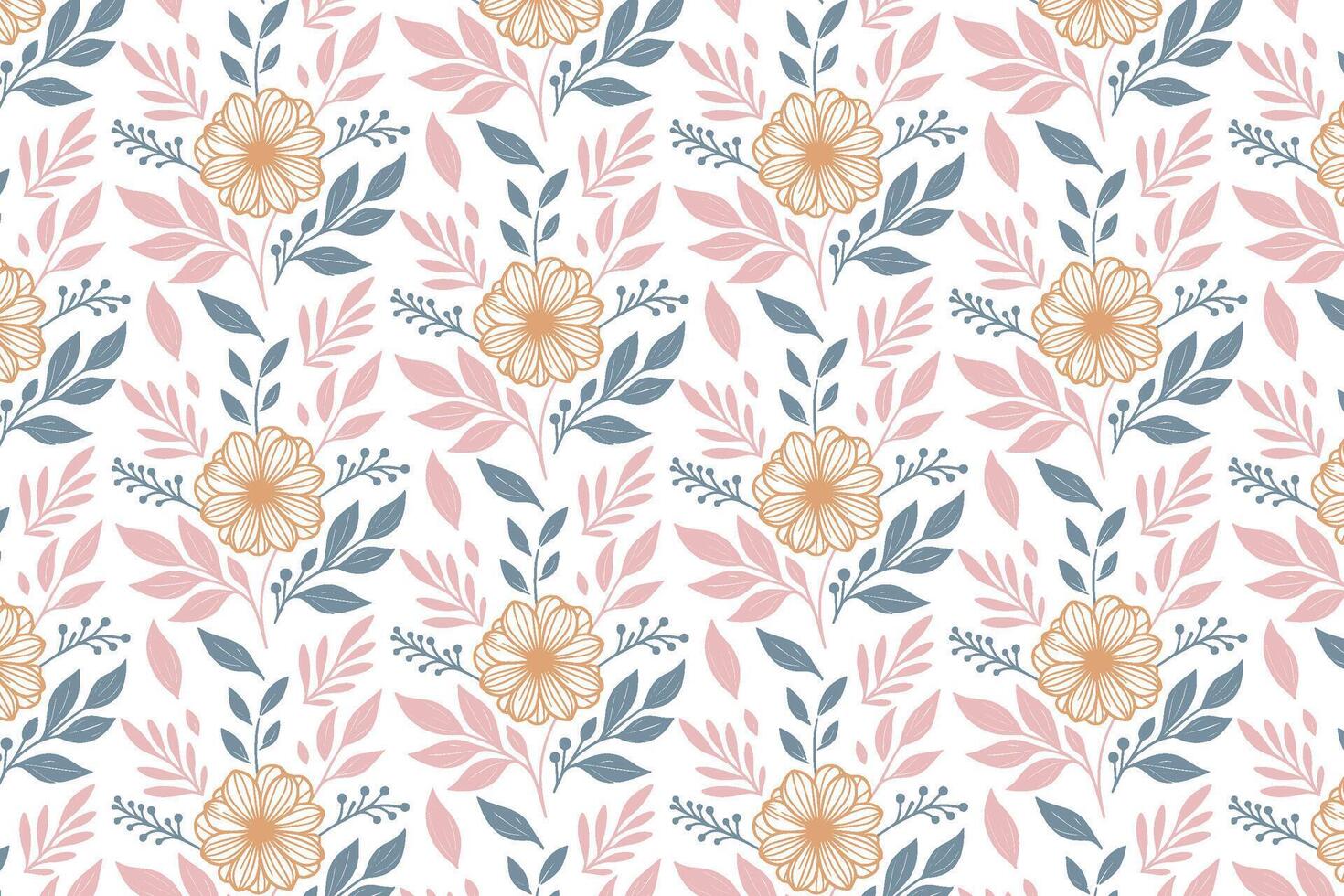 Colorful floral pattern with flowers and leaves vector