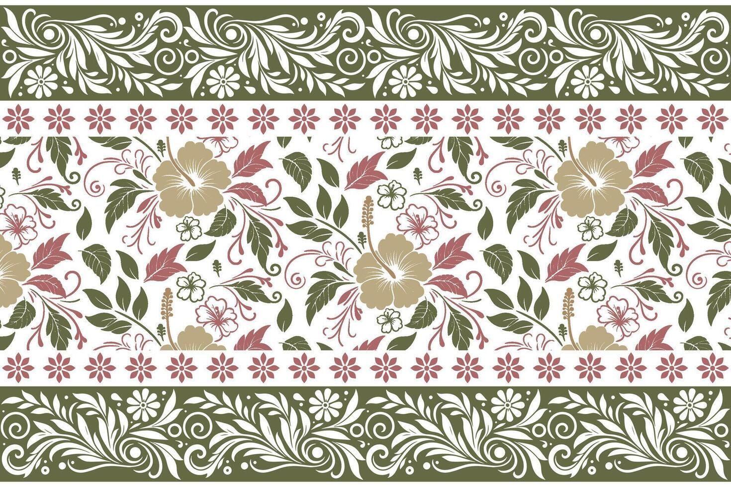 rose and leaf linear artwork enhanced with a decorative border perfect for gift wrap, textile applications, and table linen printing vector