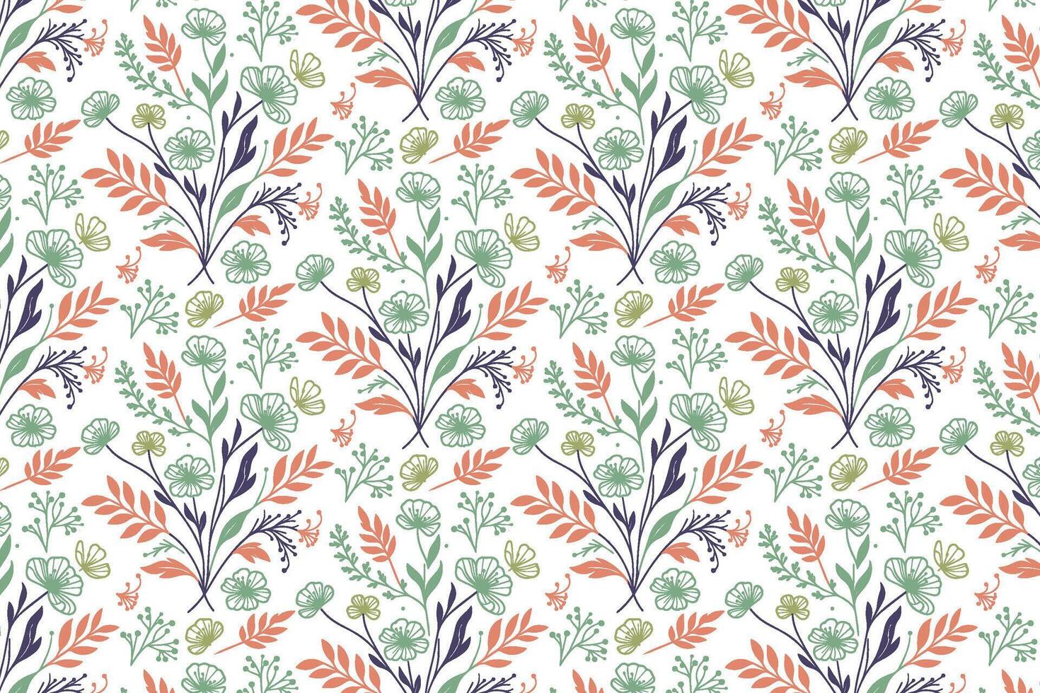 modern flower and leaf design in continuous line style created for fashion textile industries decorative wraps and interior fabric prints vector