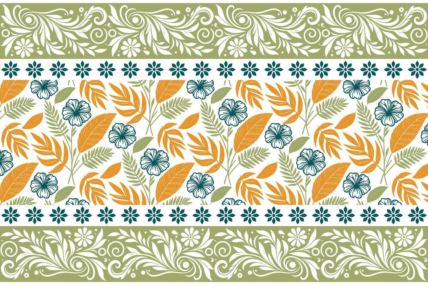 Colorful floral design with leaves and flowers vector