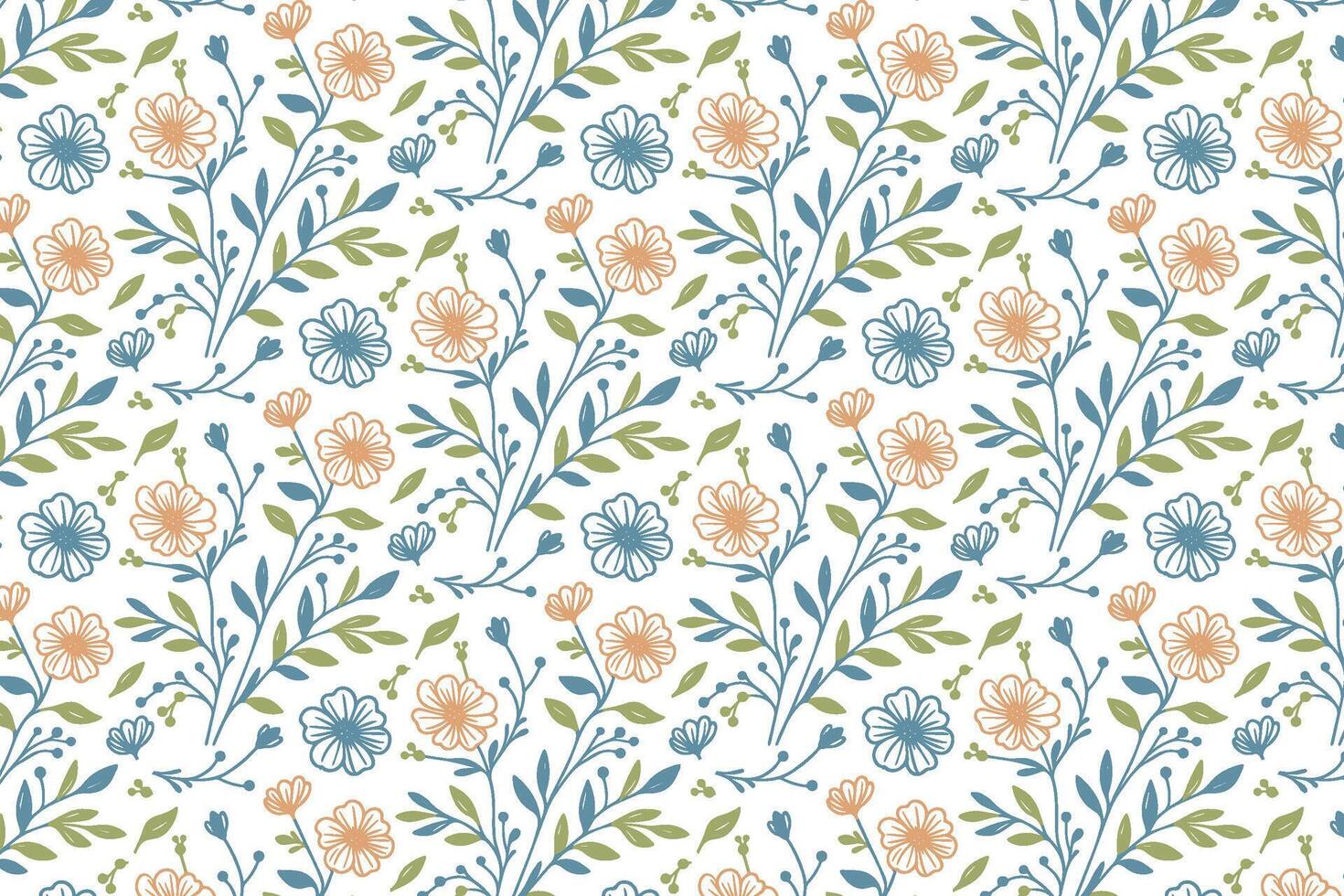 abstract botanical outline with trendy floral elements designed in one line sketch for textile surfaces wrapping papers and pillowcase production vector