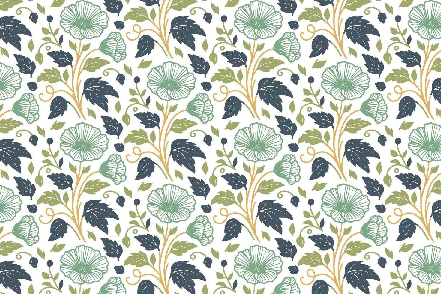 elegant continuous line flower sketch pattern used in wrapping paper fashion accessories fabric products and decorative home textile design vector