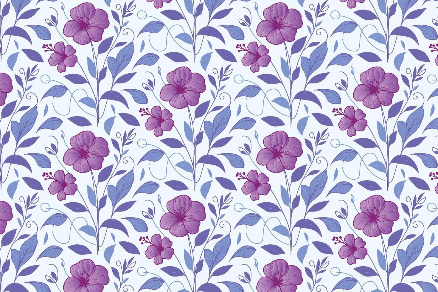botanical cotton pattern with minimalist hand drawn floral outlines and repetition for women wear production, fabric printing, and pillow design vector