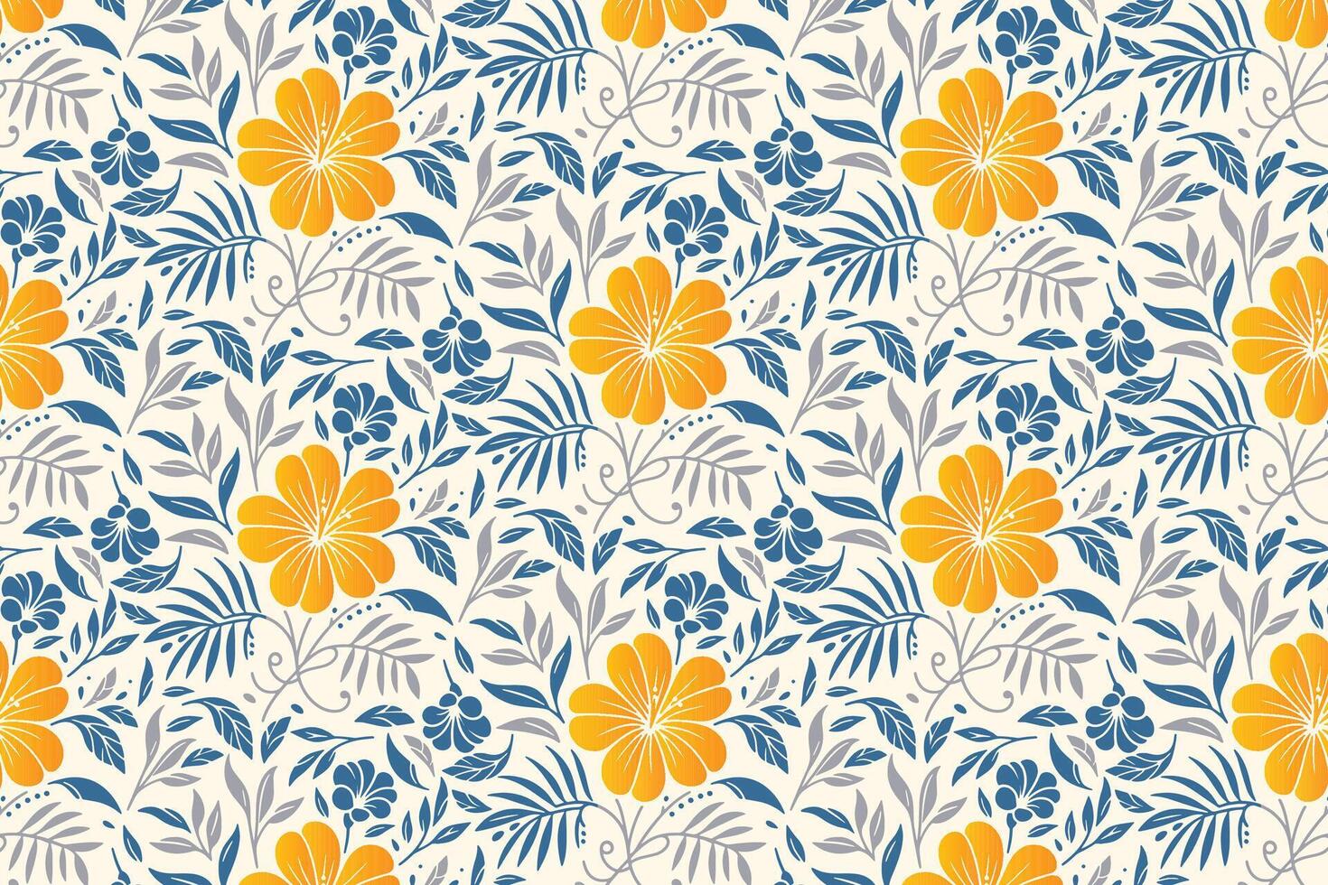 decorative cotton flower pattern in a hand drawn format with rose illustrations and abstract leaves for textile manufacturing and stylish product wrapping vector
