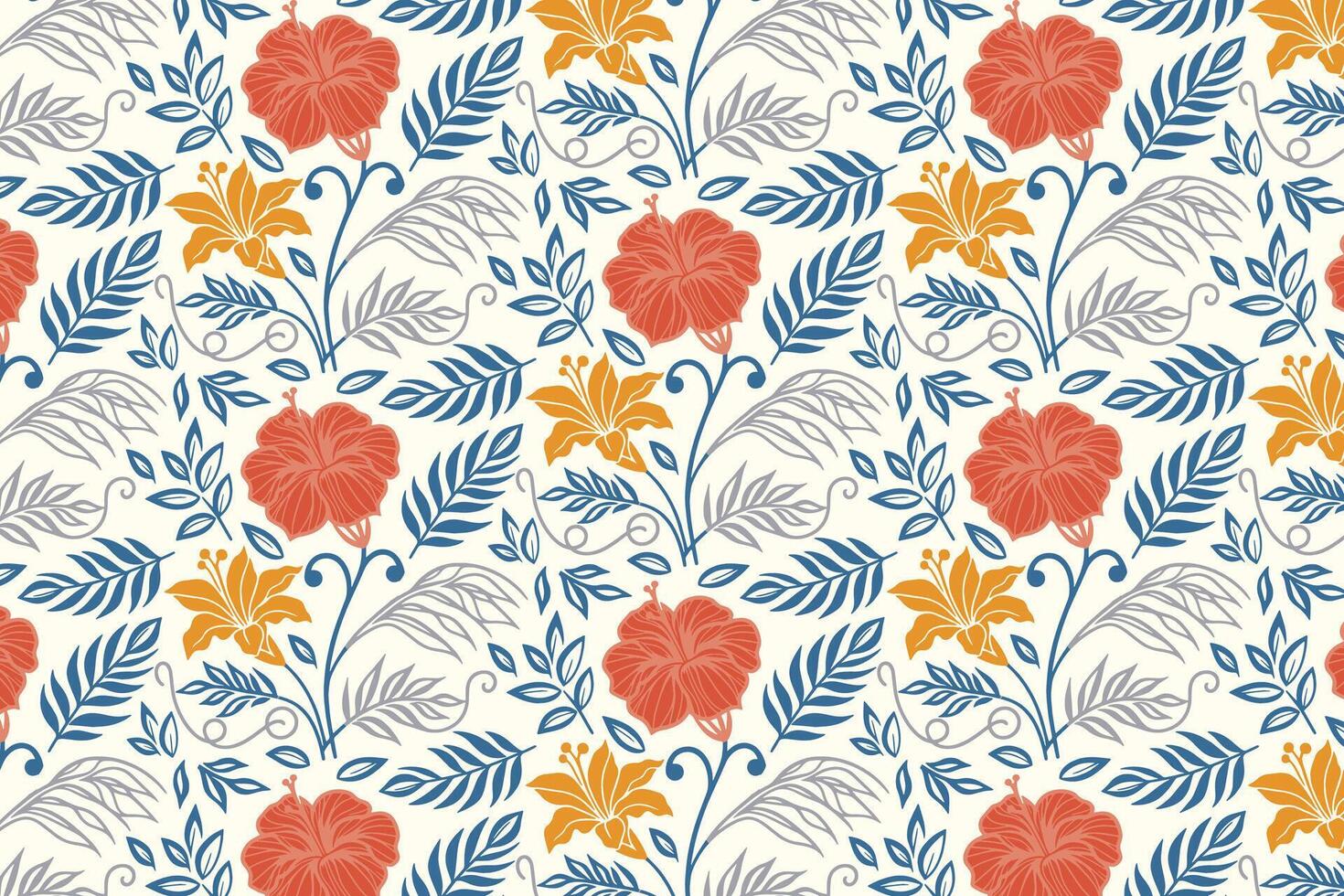 abstract one line botanical pattern with flower and vine illustrations for kitchen textile printing, women wear collections, and packaging materials vector