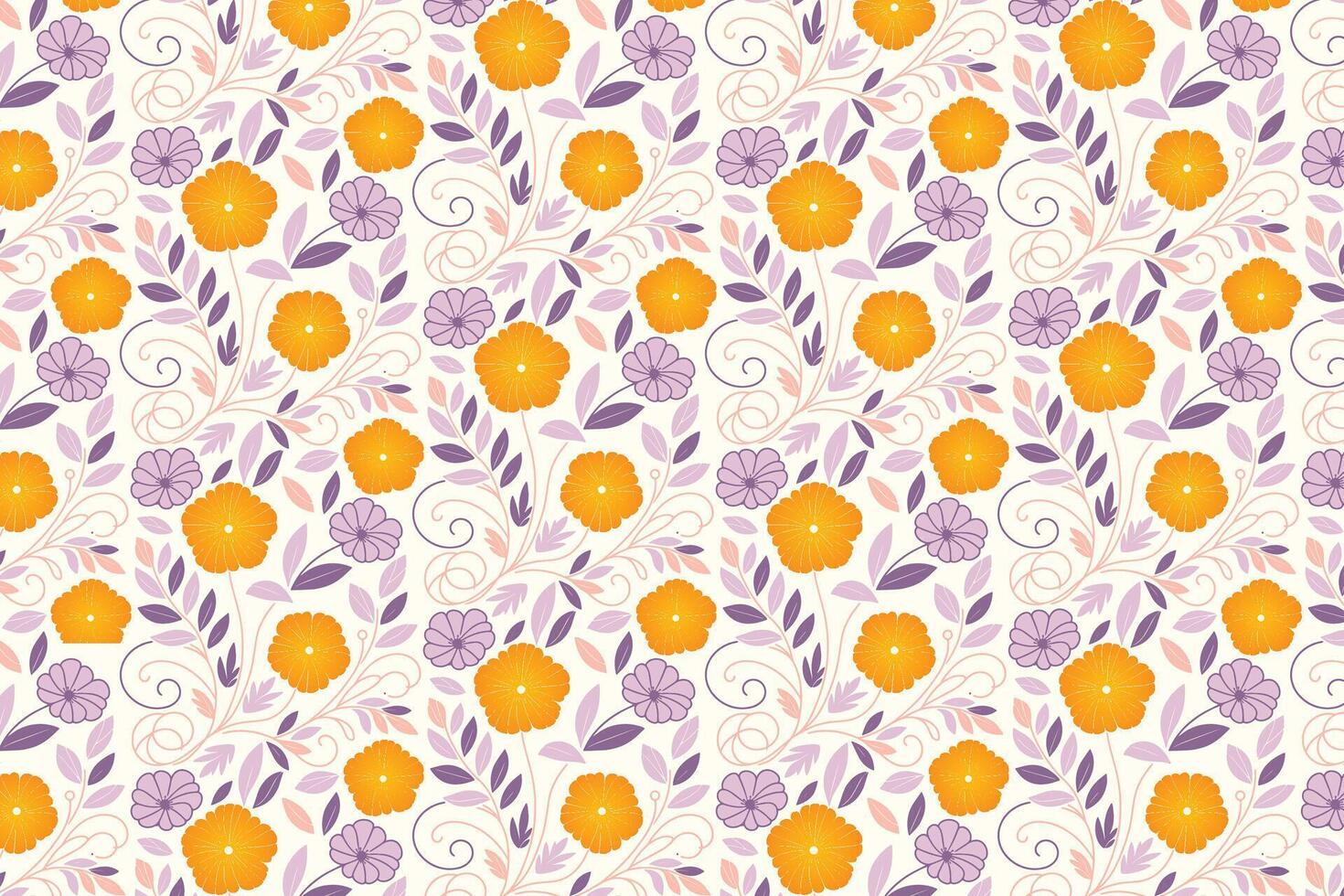 floral repeat pattern with elegant one line art featuring botanical sketches of roses and leaves for wrapping, pillowcase, and fabric printing vector