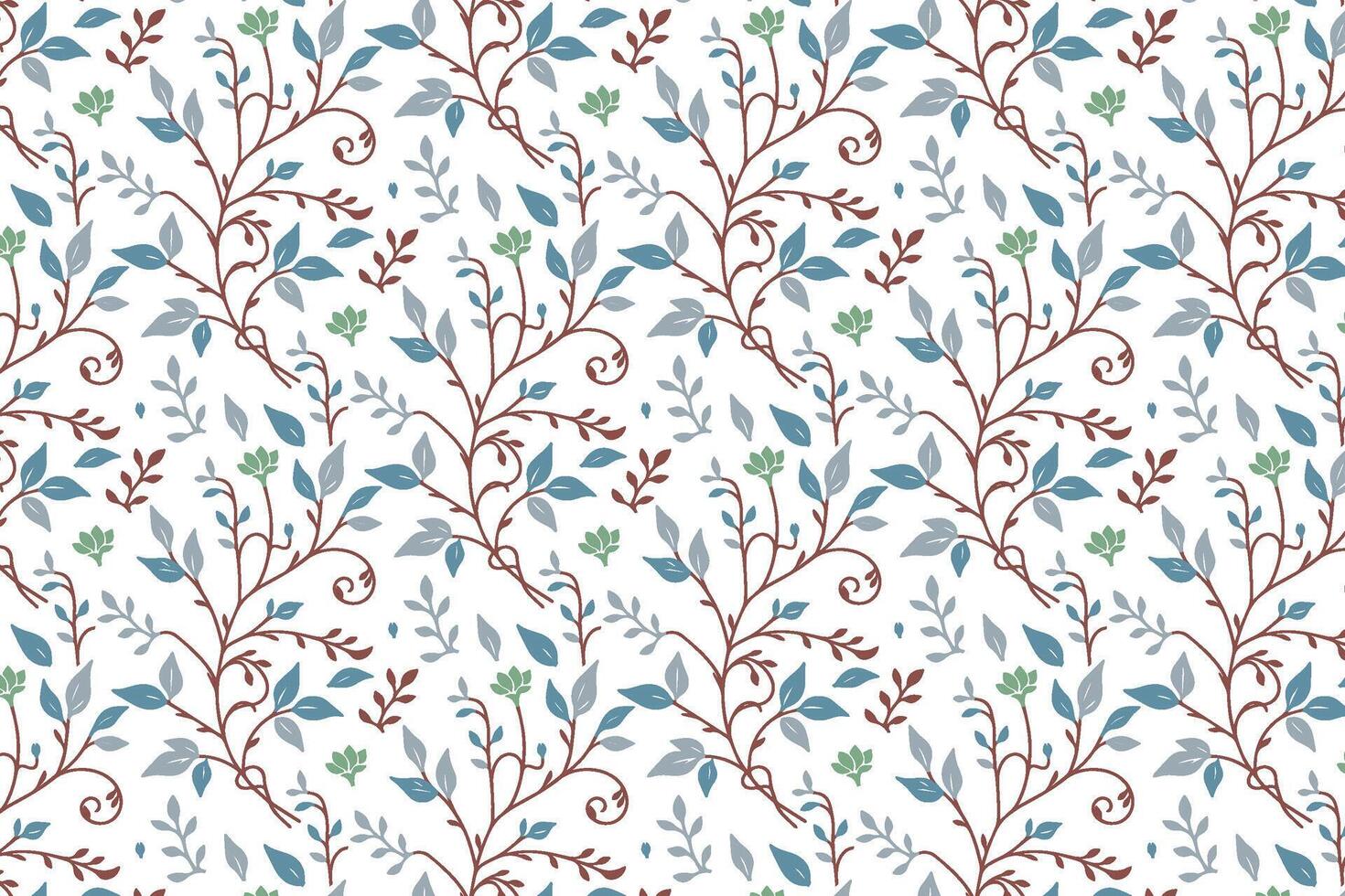 highly stylized botanical pattern featuring continuous flower and leaf line illustrations for fashion fabric kitchen textile and product packaging industries vector