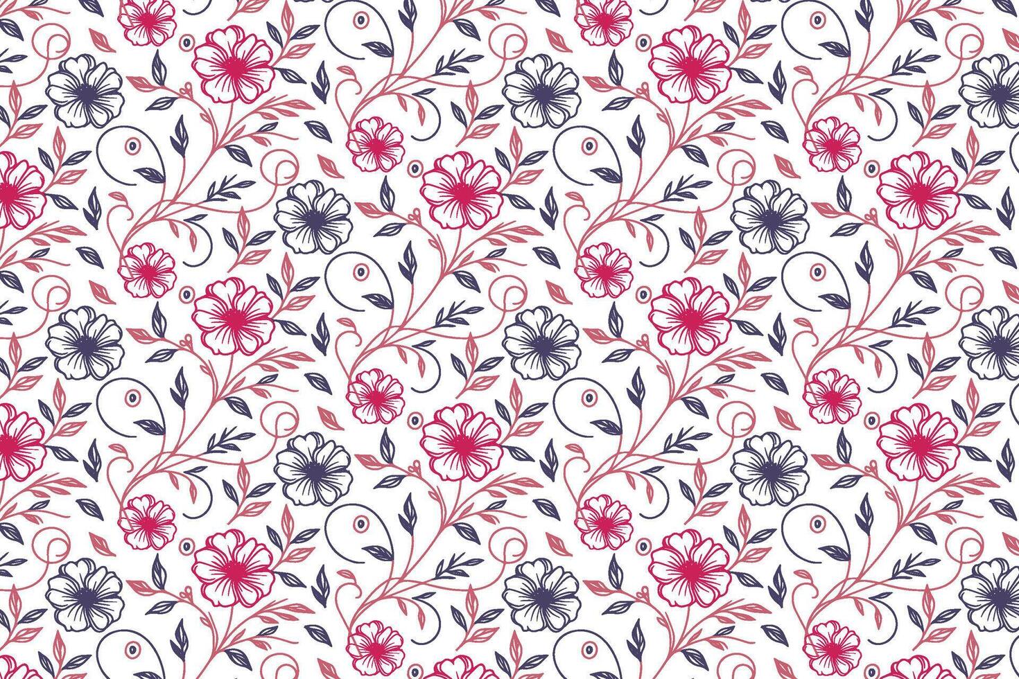 soft petal and floral line sketch design for bedsheet textile fashion printing wrapping paper and contemporary packaging visuals vector
