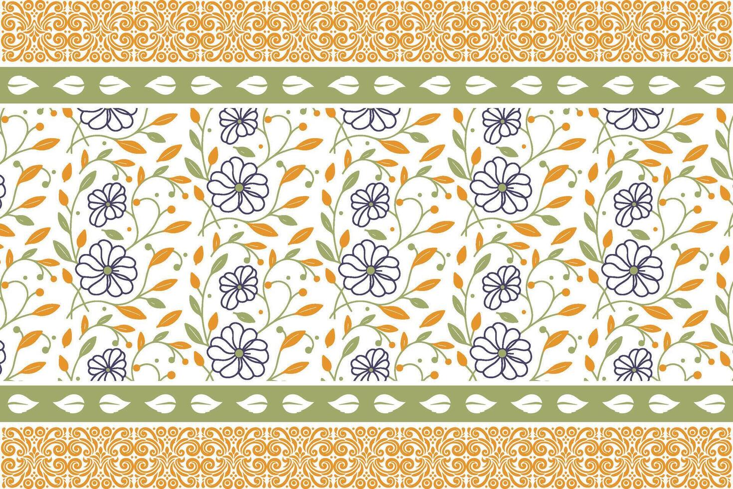 fine line rose pattern with stylized botanical border details for modern fashion textile, fabric wraps, and kitchen accessories vector