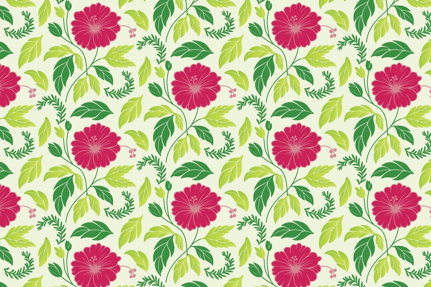 minimal botanical sketch pattern with repetition of fine line art flowers and stylized vines for use in fabric design, wrapping sheets, and home accessories vector