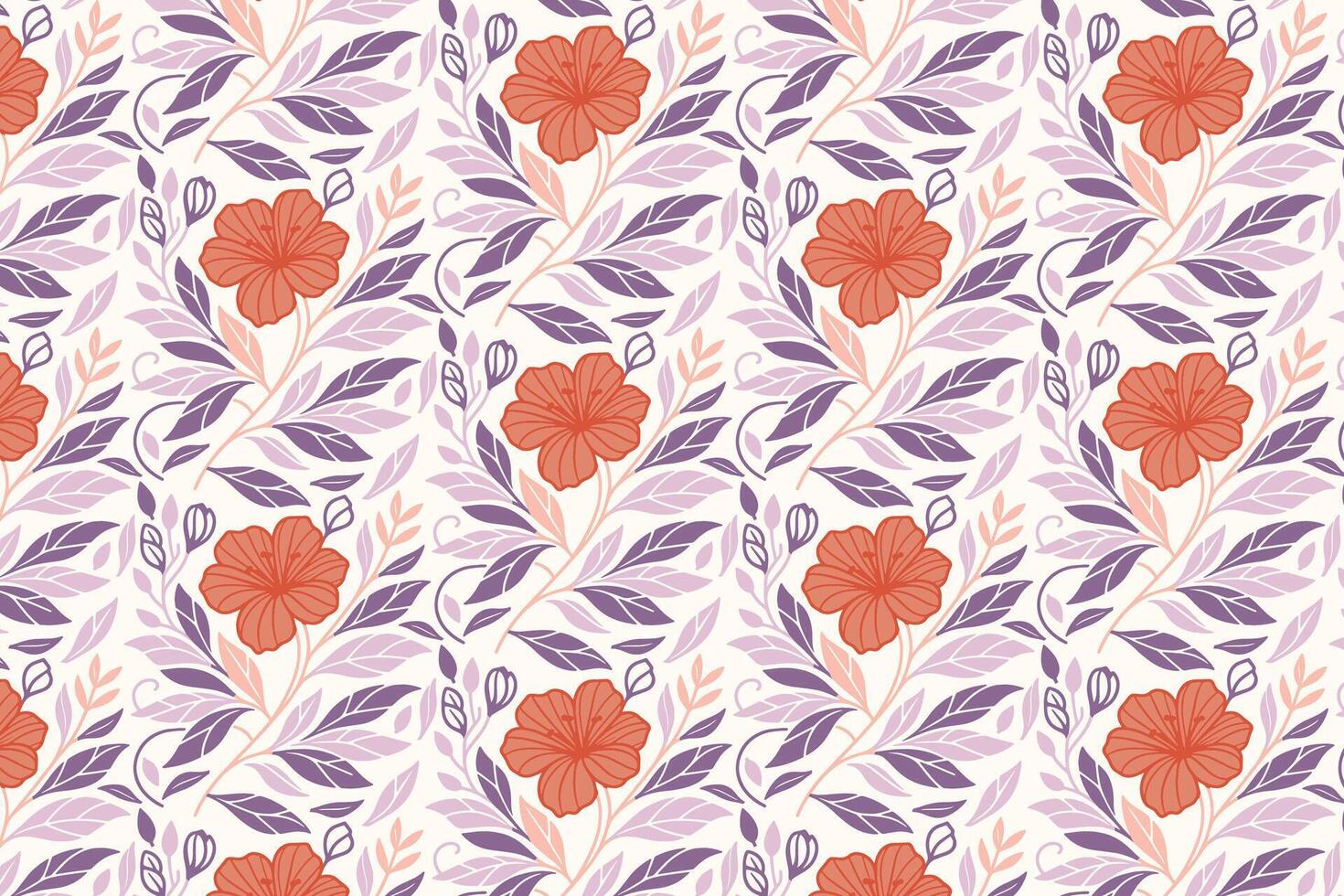 flower pattern with fine line drawing style for elegant fashion accessories, fabric design projects, and kitchen textile surface printing vector