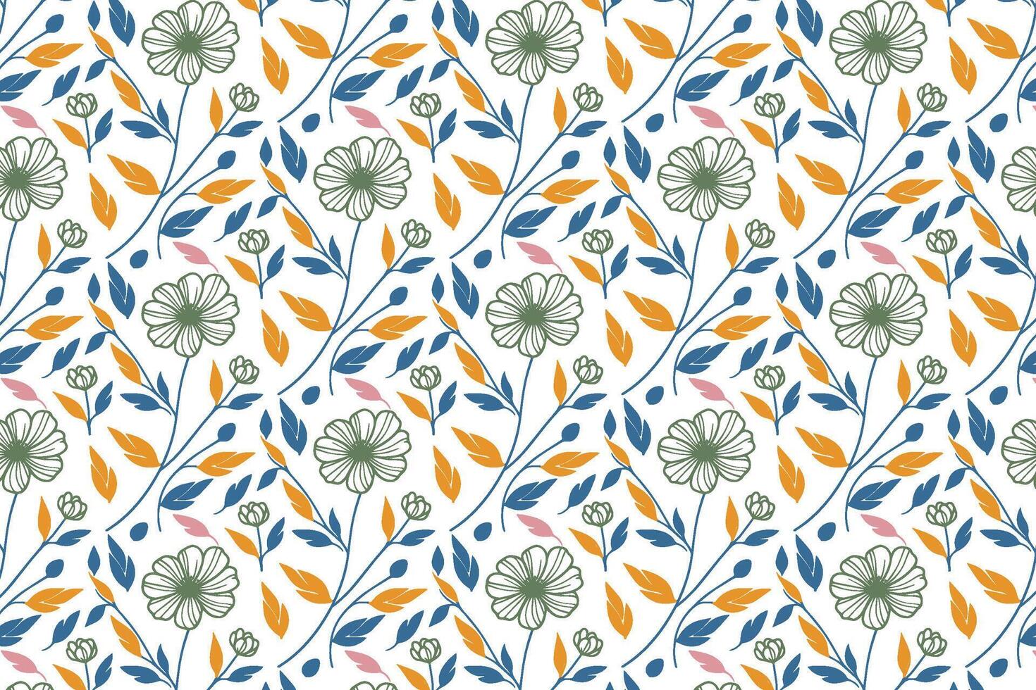 intricate floral pattern with one line sketch elements used for home furnishing textile products fashion fabric and digital packaging solutions vector