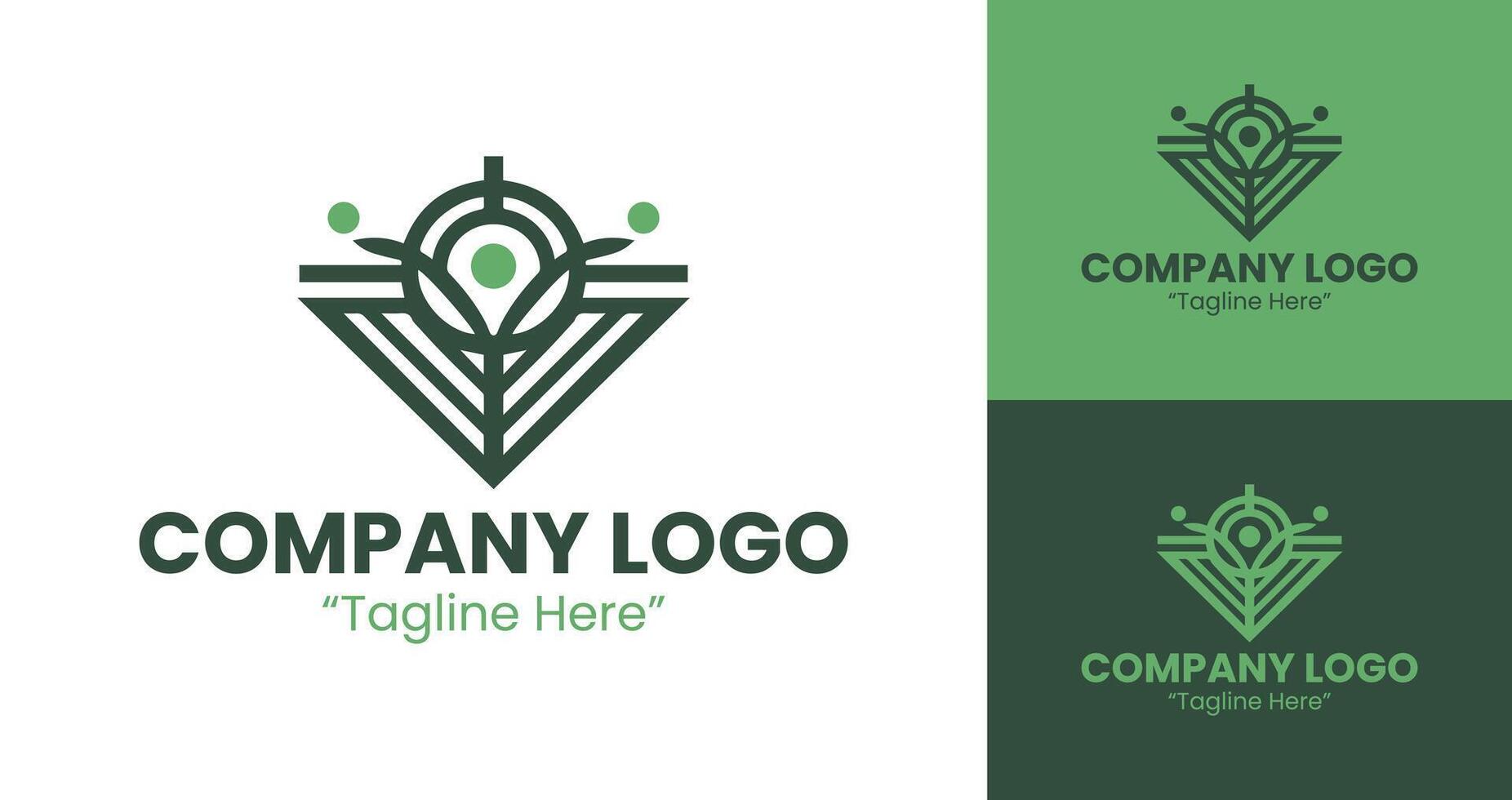 Geometric and Modern Company Logo Design for Business Branding in Green vector