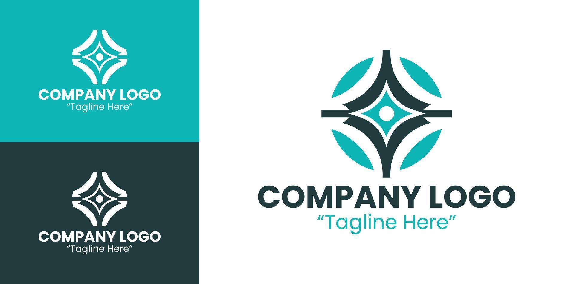 Minimalist and Professional Company Logo for Modern Business Branding in Light Teal and Dark Teal vector