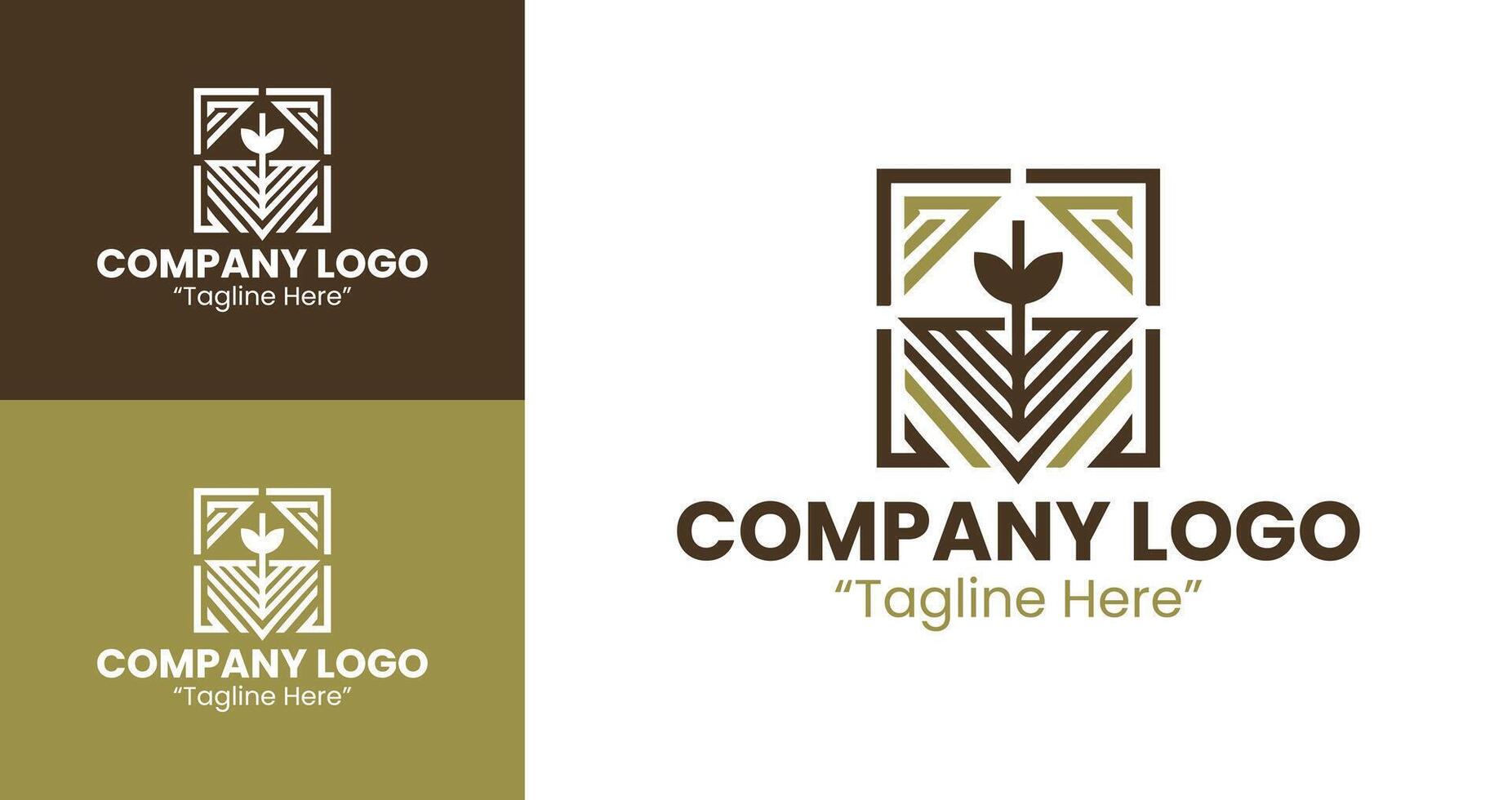 Minimalist Logo with Clean Lines for Eco-Friendly and Nature-Based Businesses in Brown vector