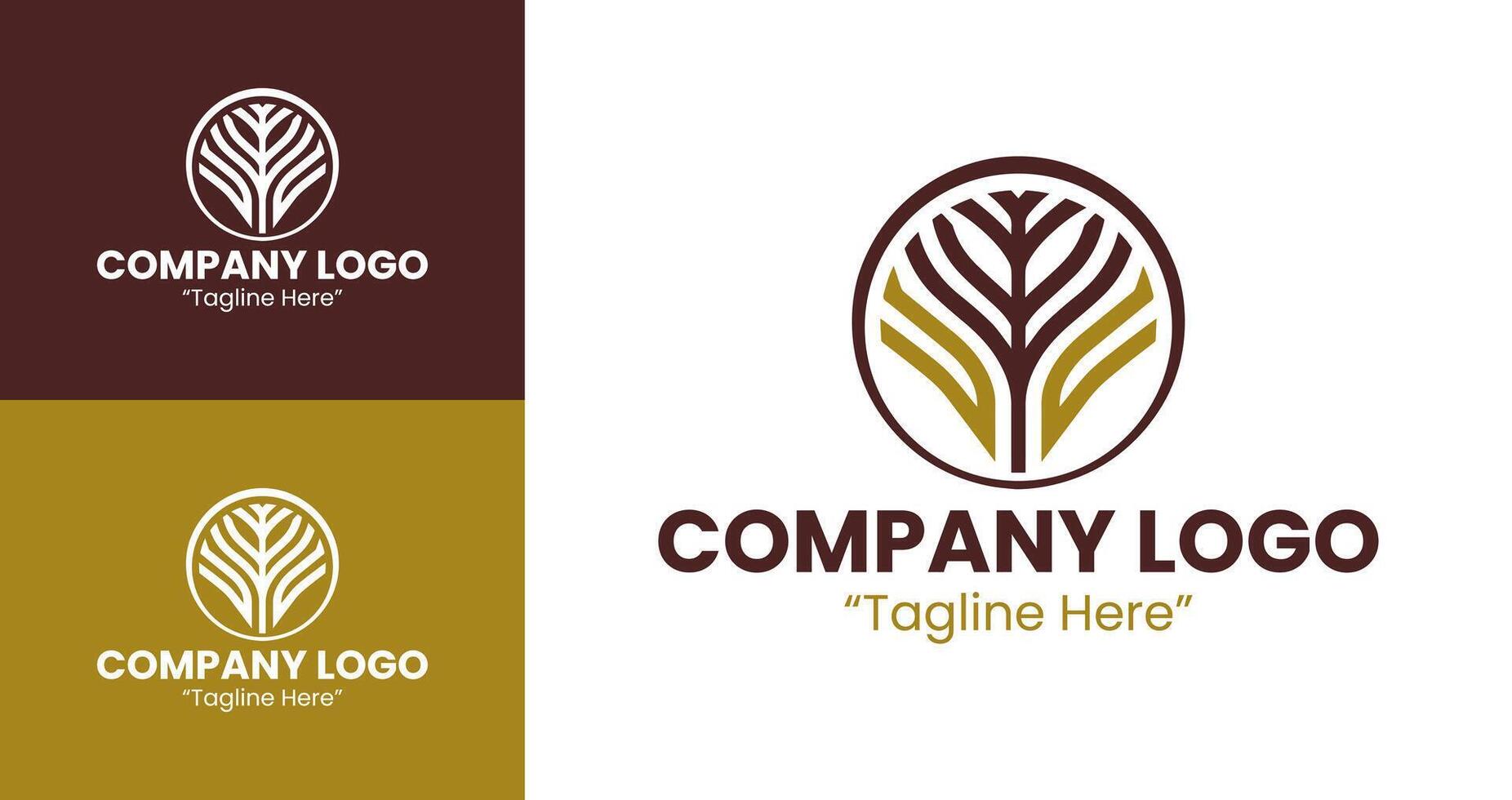 Elegant and Artistic Logos for Beauty and Wellness Businesses in Gold and Brown vector
