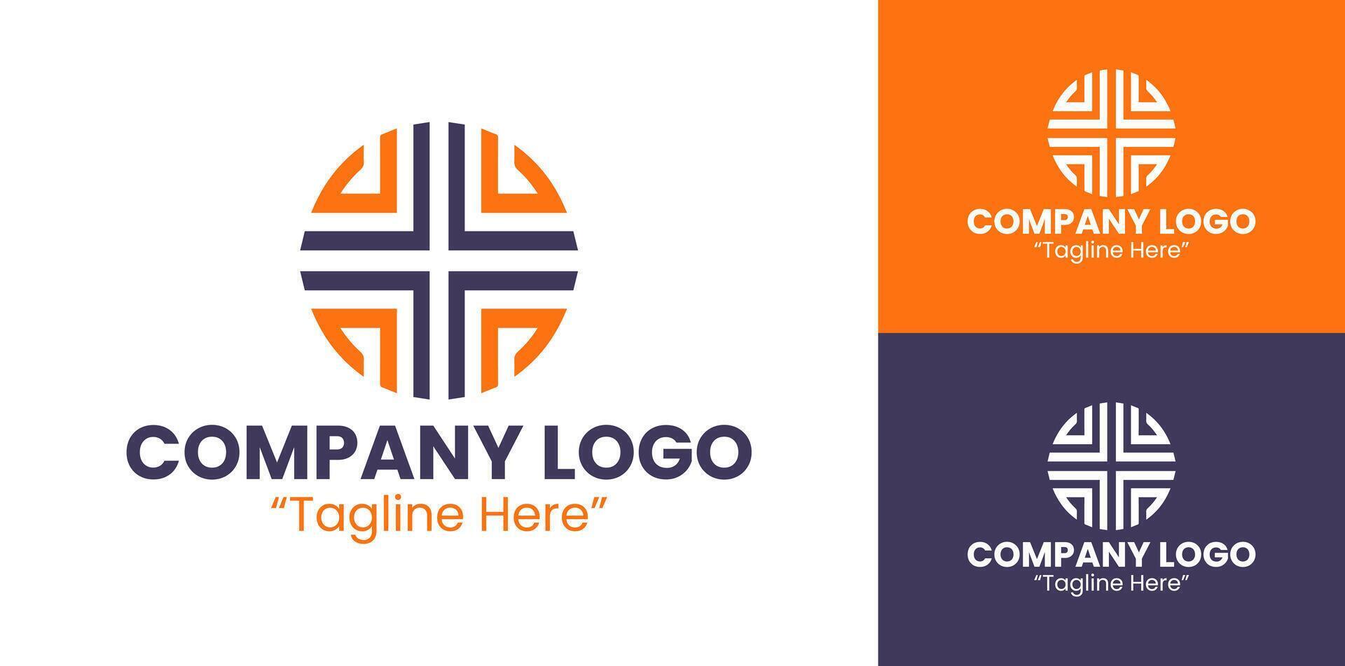 Innovative Company Logo for Modern Business Branding and Creative Identity in Orange and Purple vector