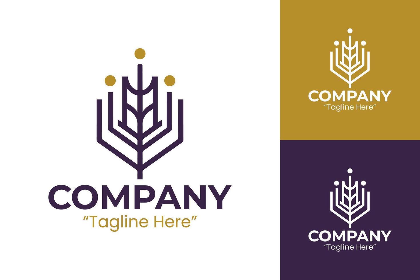 Innovative and Elegant Logo for Startups and Business Branding in Gold and Purple vector
