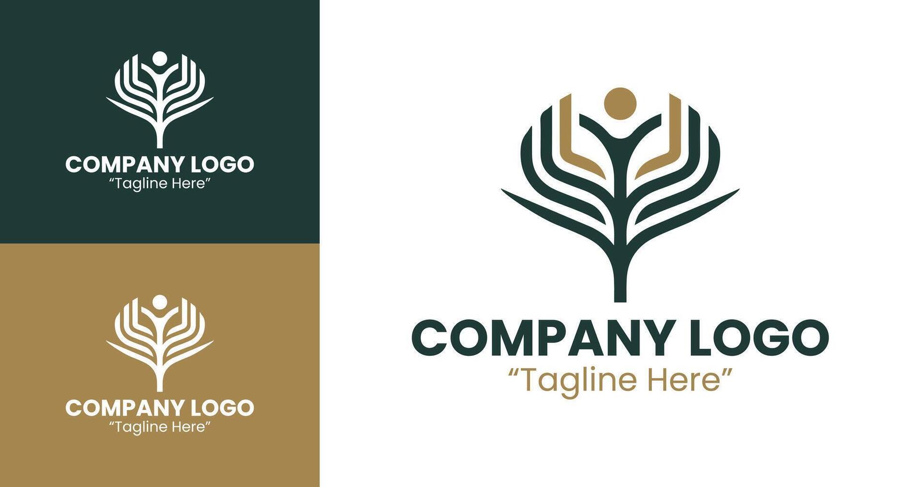 Modern Minimalist Company Logo Design for Professional Branding and Identity in Brown and Green vector