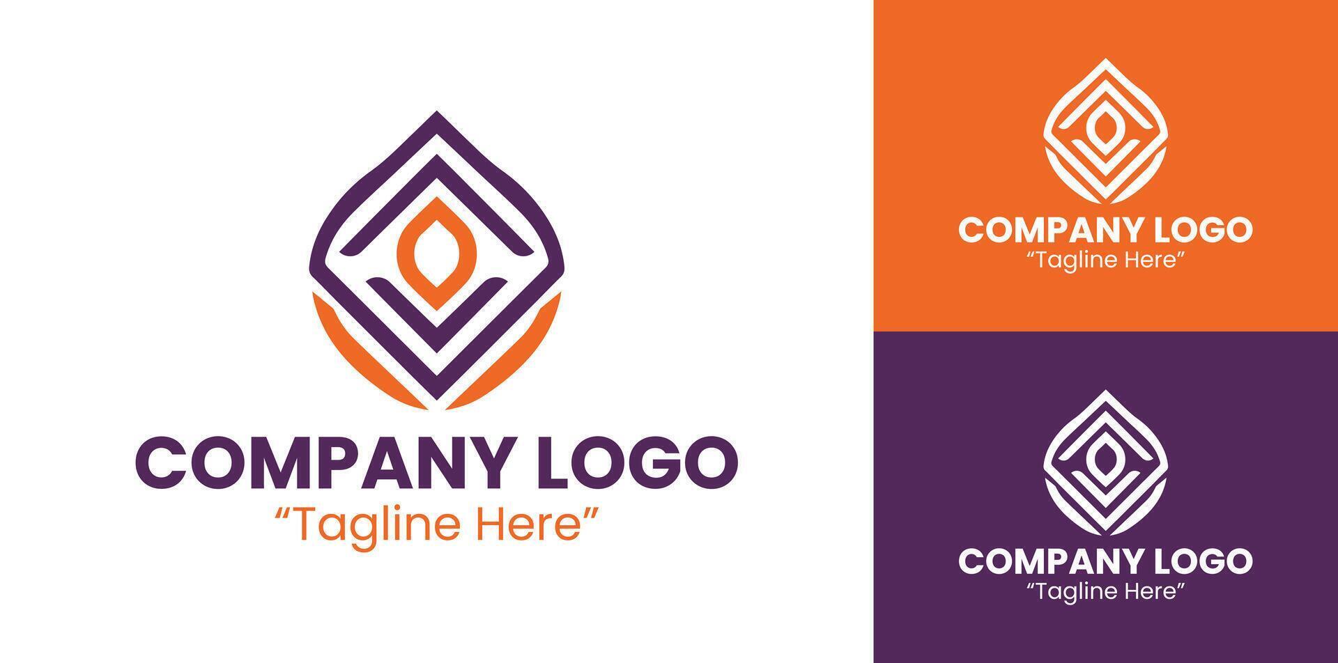 Modern and Sleek Company Logo for Creative Business Branding in Orange and Purple vector