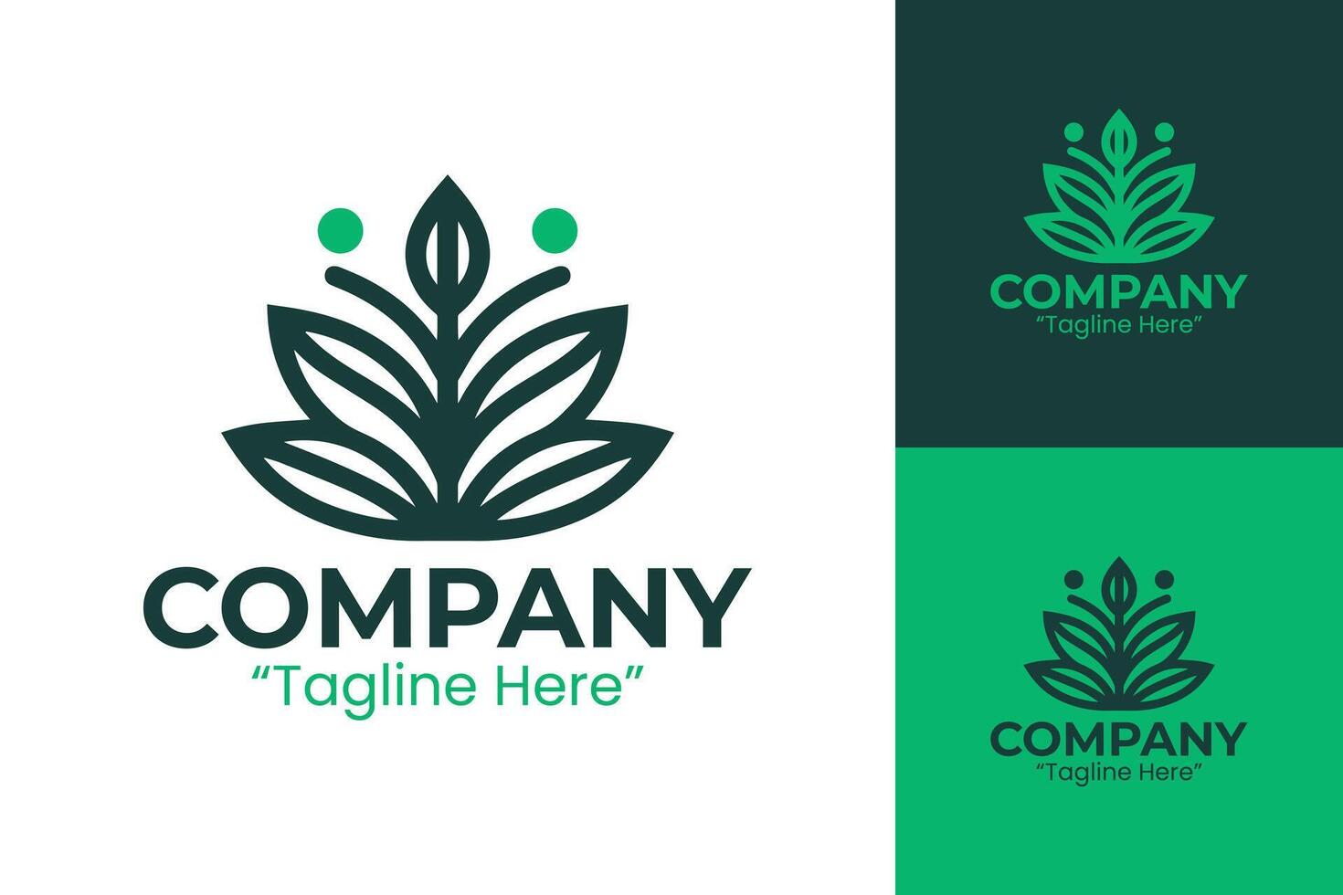 Modern Leaf Inspired Logo for Nature-Based Company Branding in Green vector