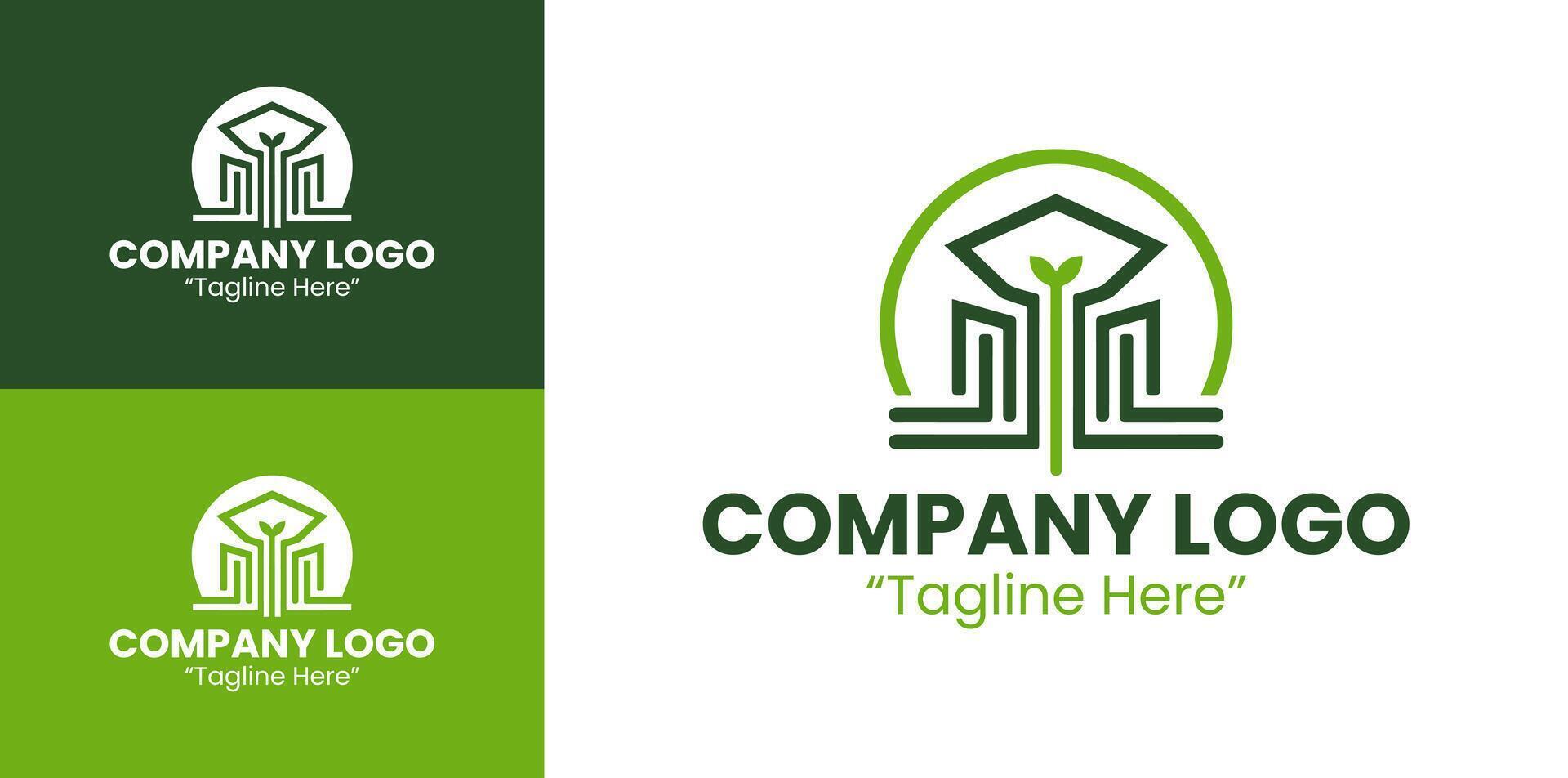 Elegant and Modern Company Logo for Professional Business Branding and Identity in Green vector