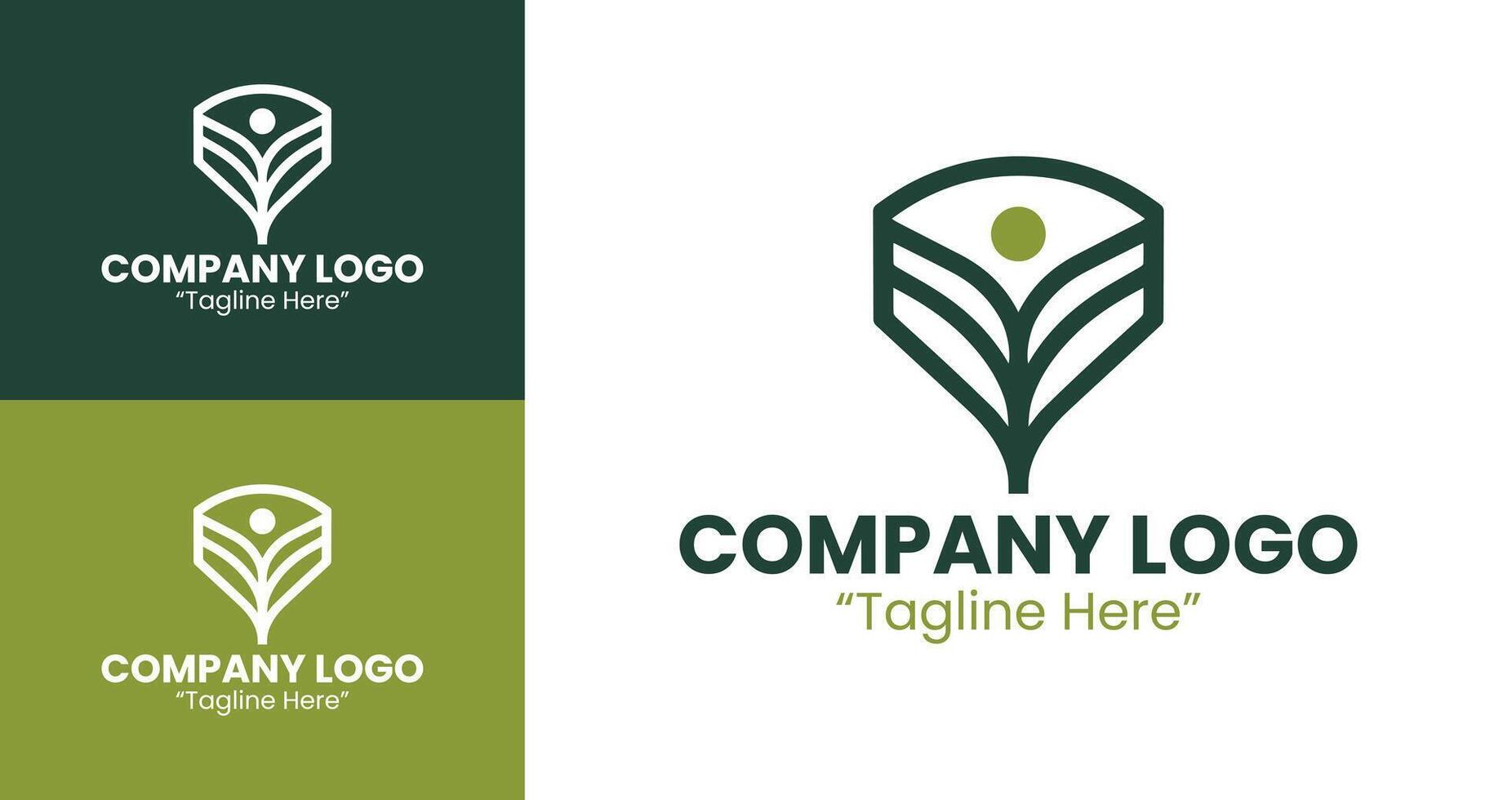 Elegant Minimalist Logo for Businesses and Professional Branding in Olive Green vector
