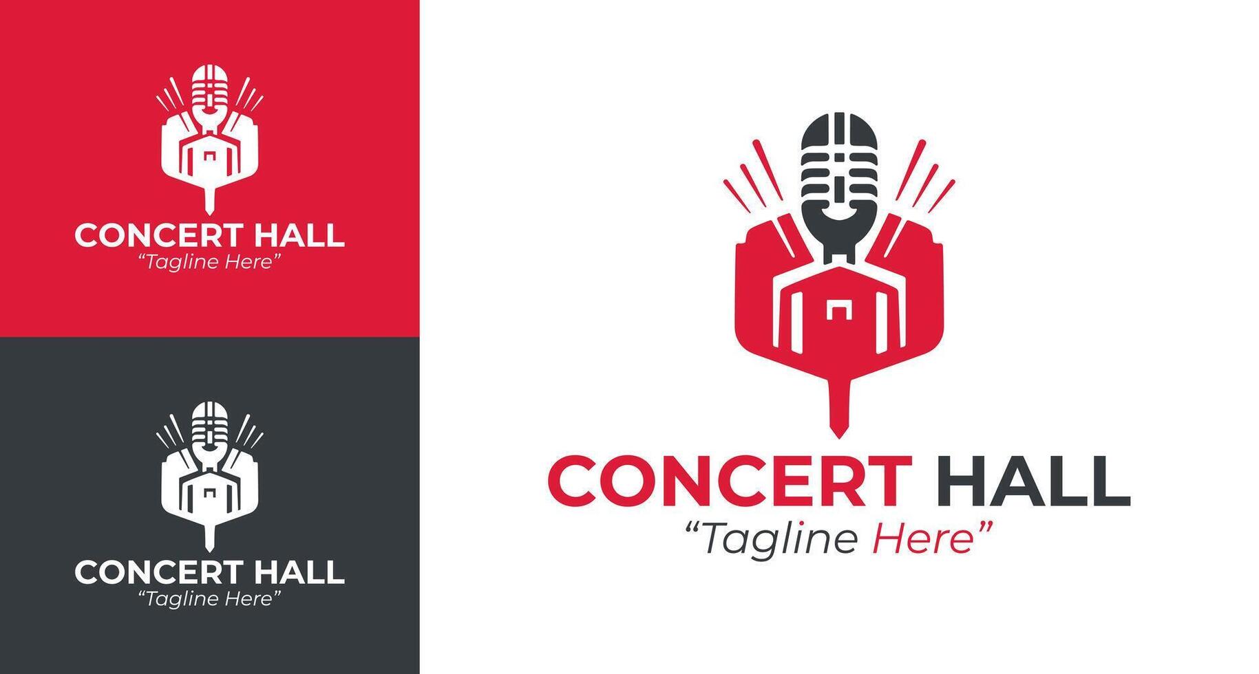 Stylish Concert Hall Logo Featuring Microphone for Live Shows vector