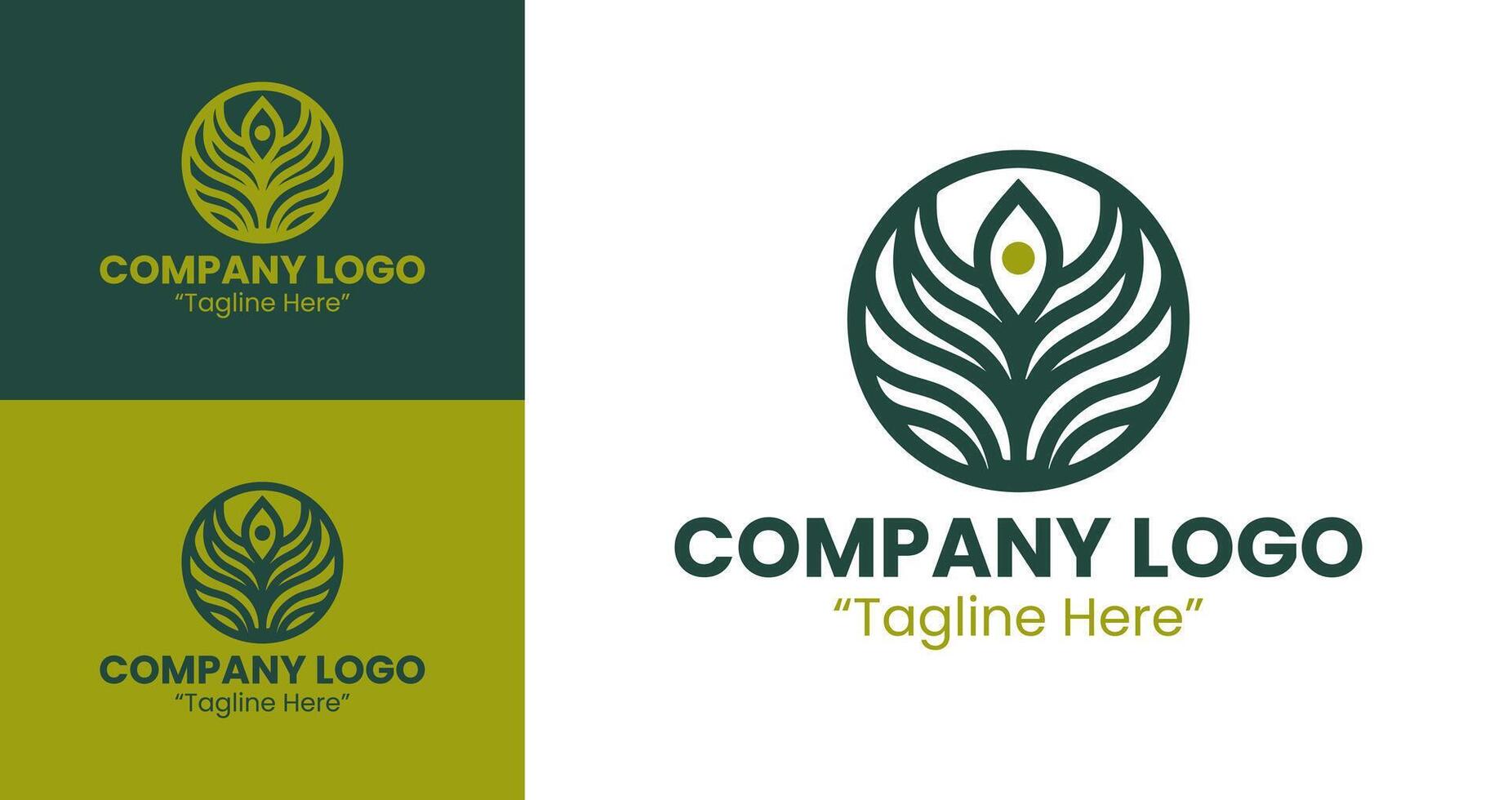 Sophisticated Business Logos for Corporate and Professional Branding in Gold and Dark Green vector